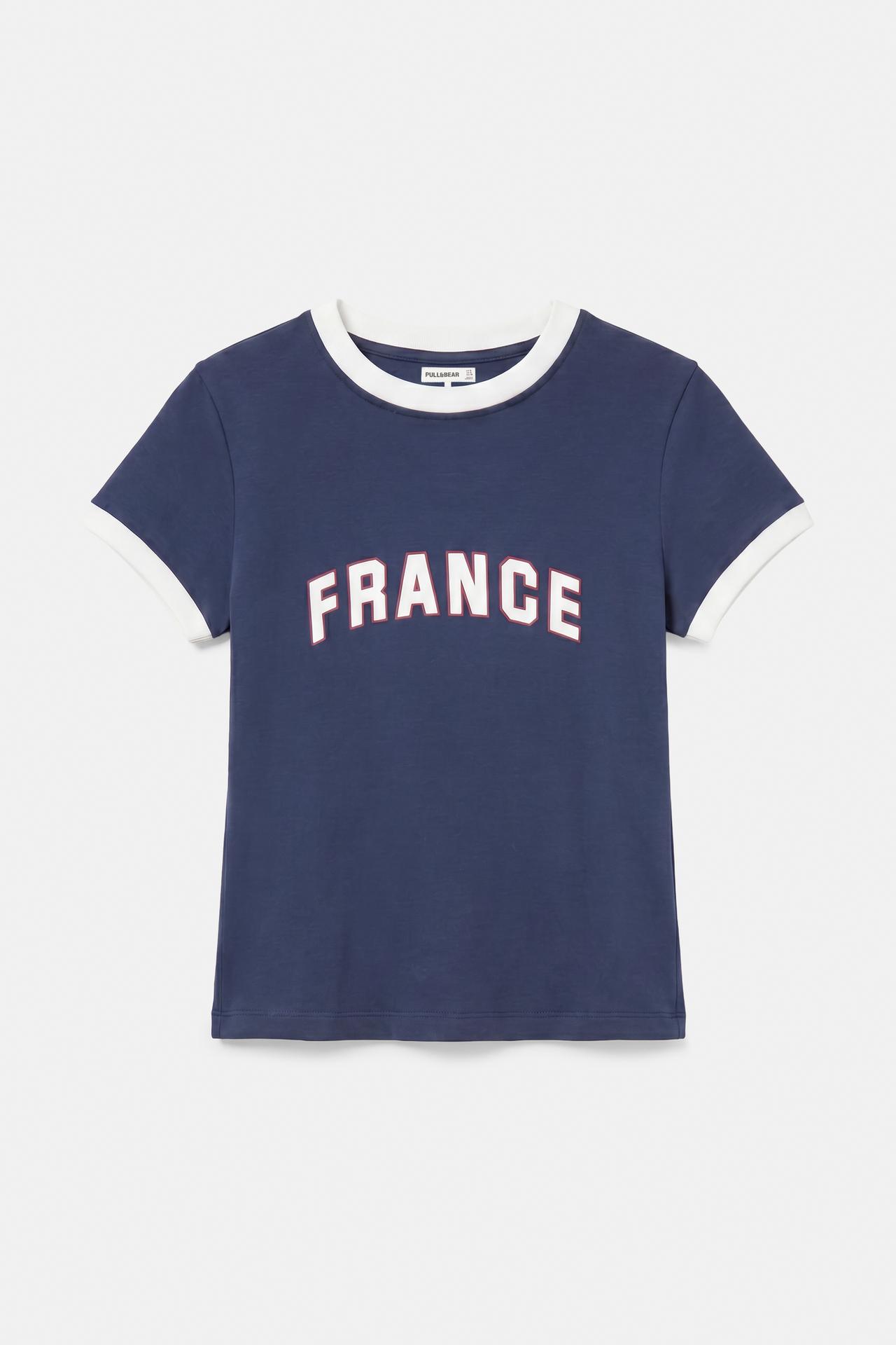 Slim fit France graphic T-shirt — Navy