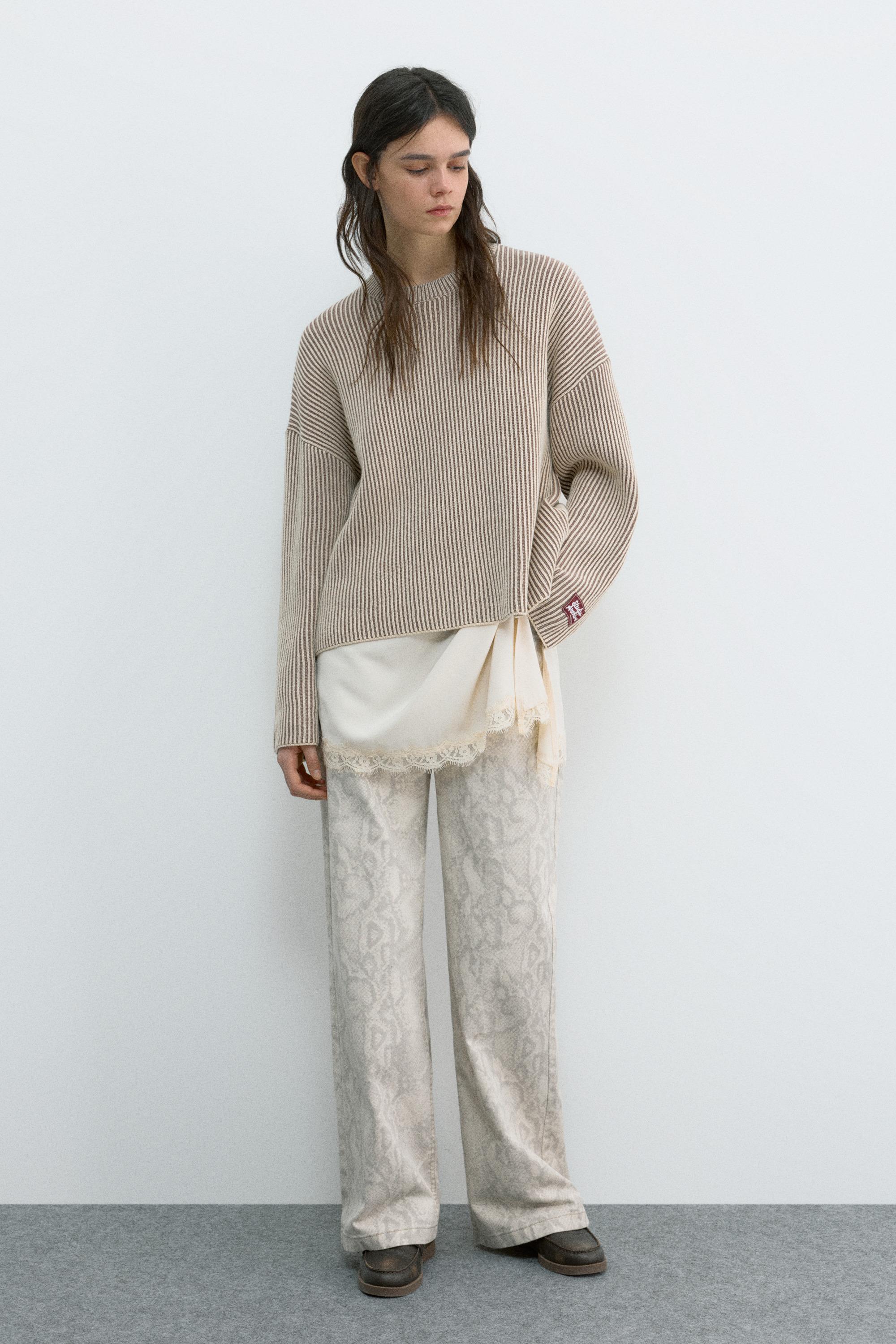 Kontrast iplikli fitilli kazak - Görsel 6