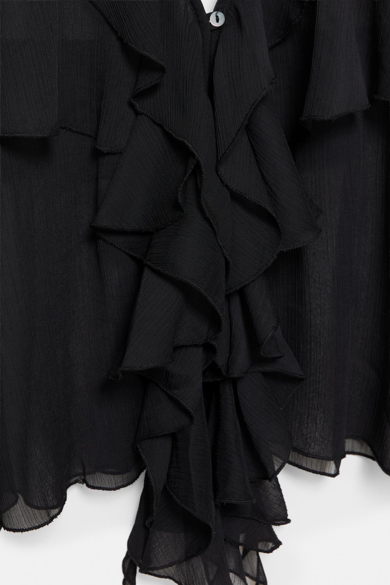 Halter top with ruffles — Black