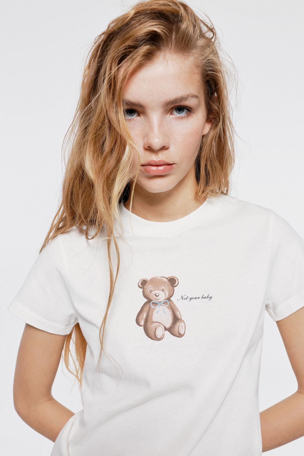 Bear graphic T-shirt — Ice