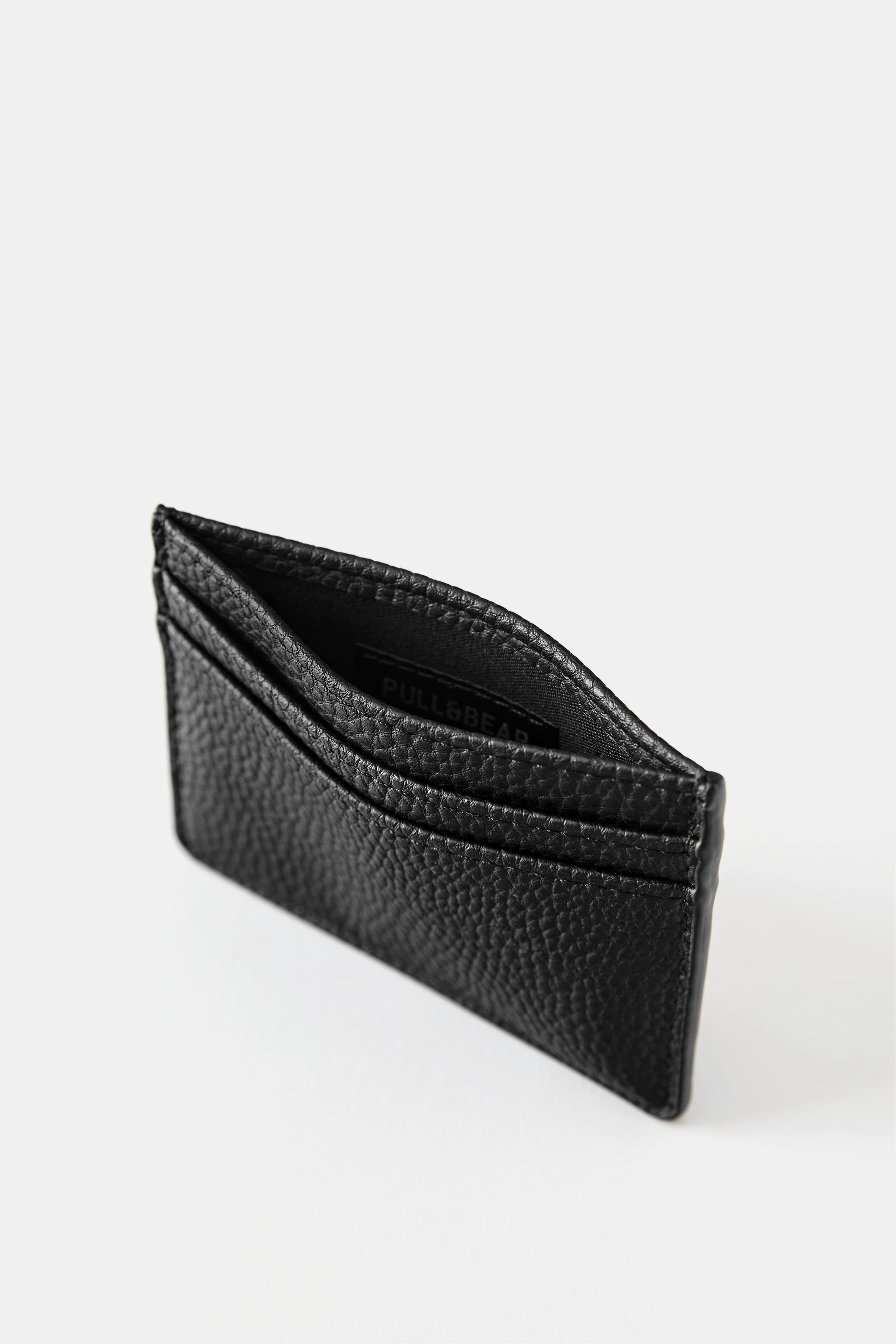 Textured card holder — Black