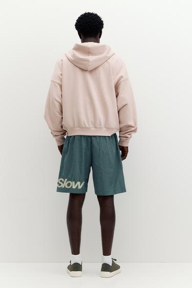 Checked graphic Bermuda shorts — Moss 3
