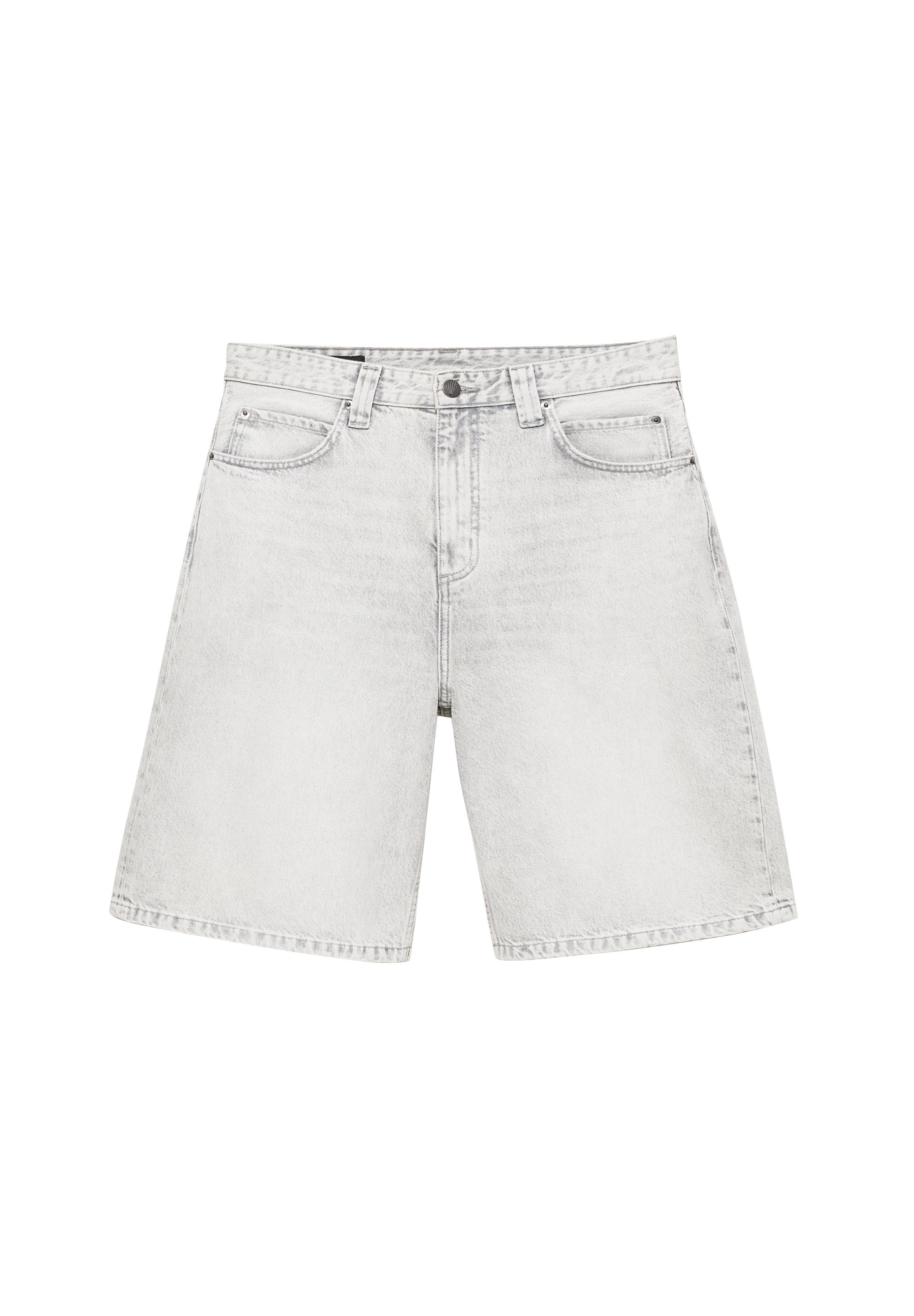 Skater denim Bermuda shorts — Pale grey