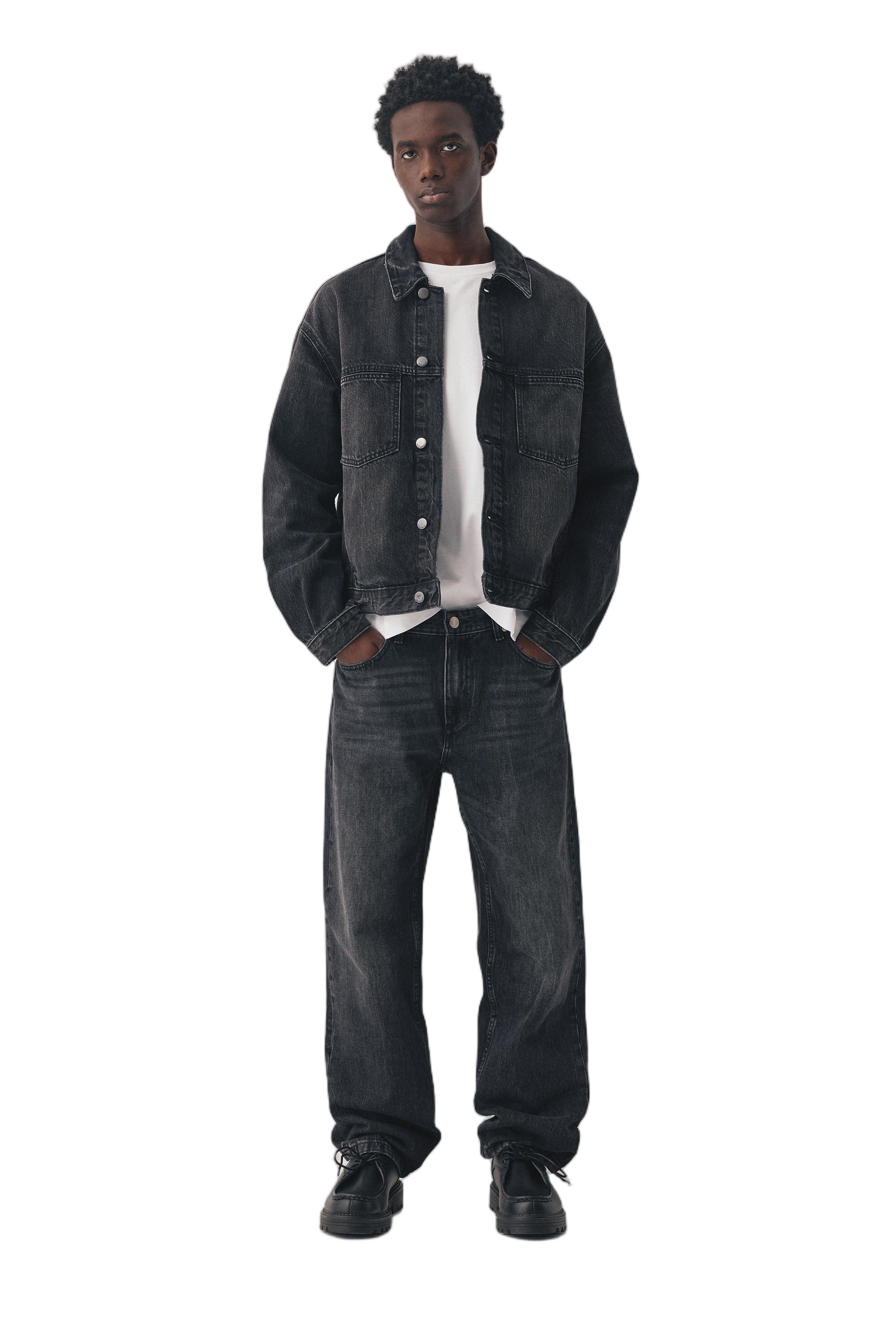 Straight-leg jeans — Faded black