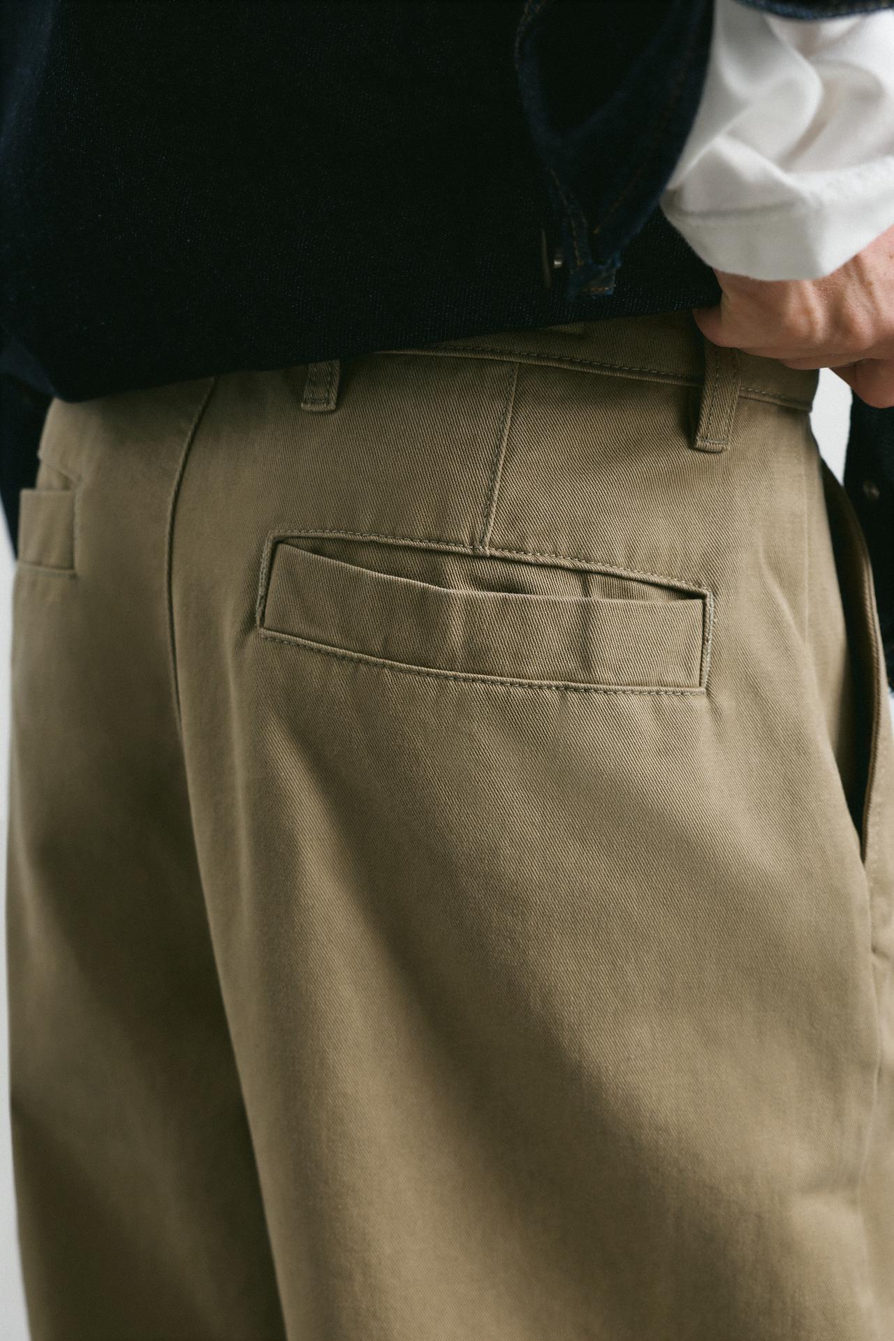 Baggy darted chinos — Beige