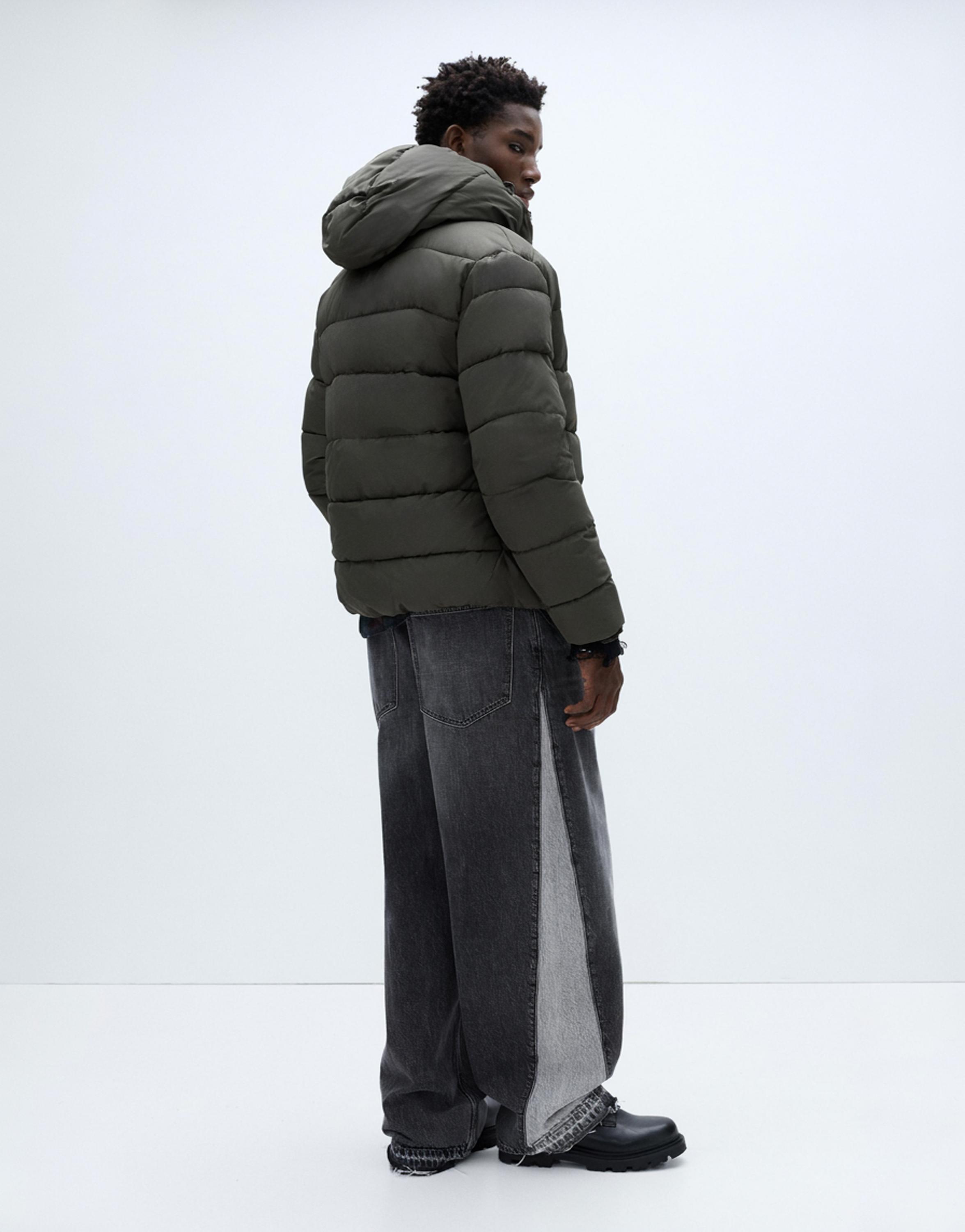 Lightweight puffer jacket with hood — Anthracite grey