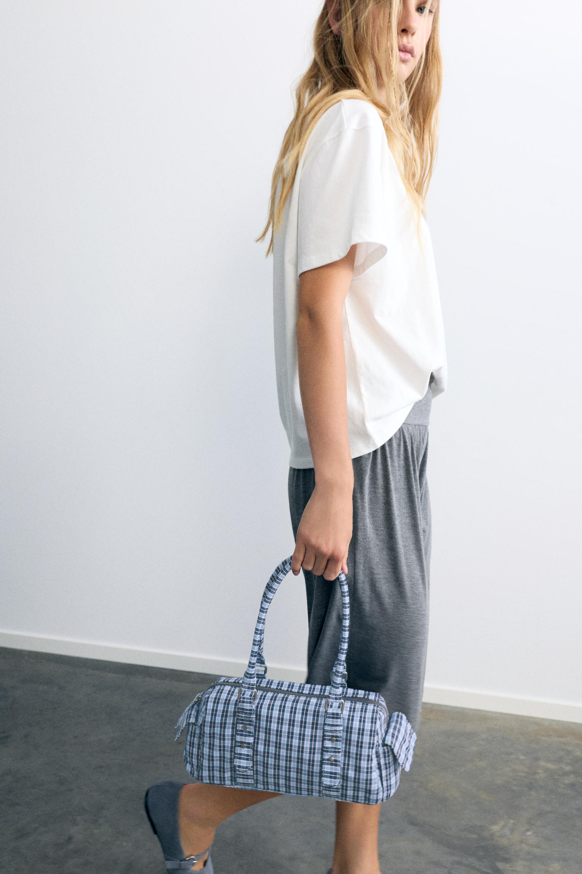 Check shoulder bag — Blue