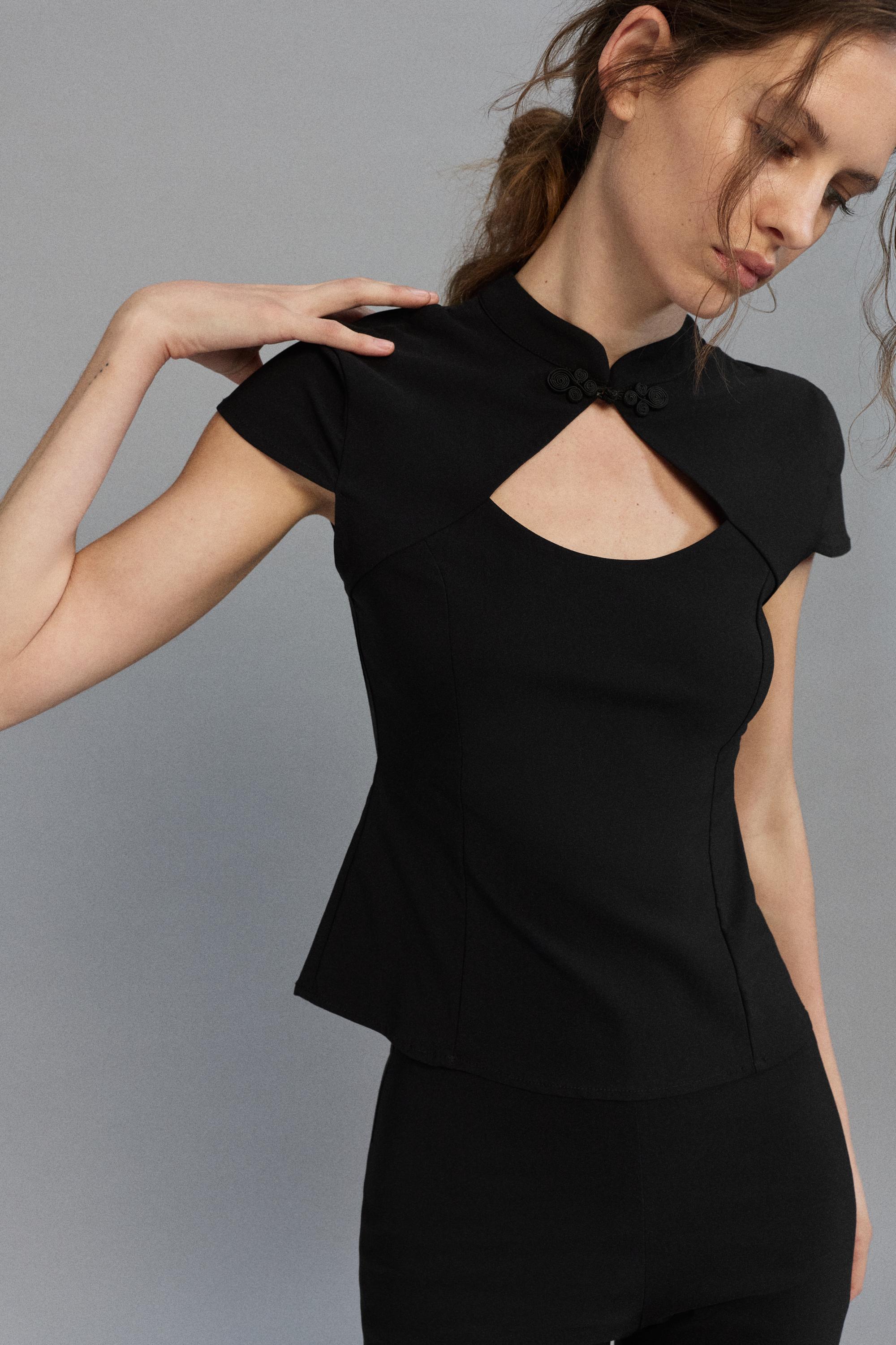 Frog fastening stand collar top — Black