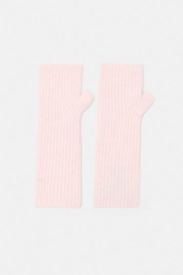 Ribbed knit mittens — Pink 1
