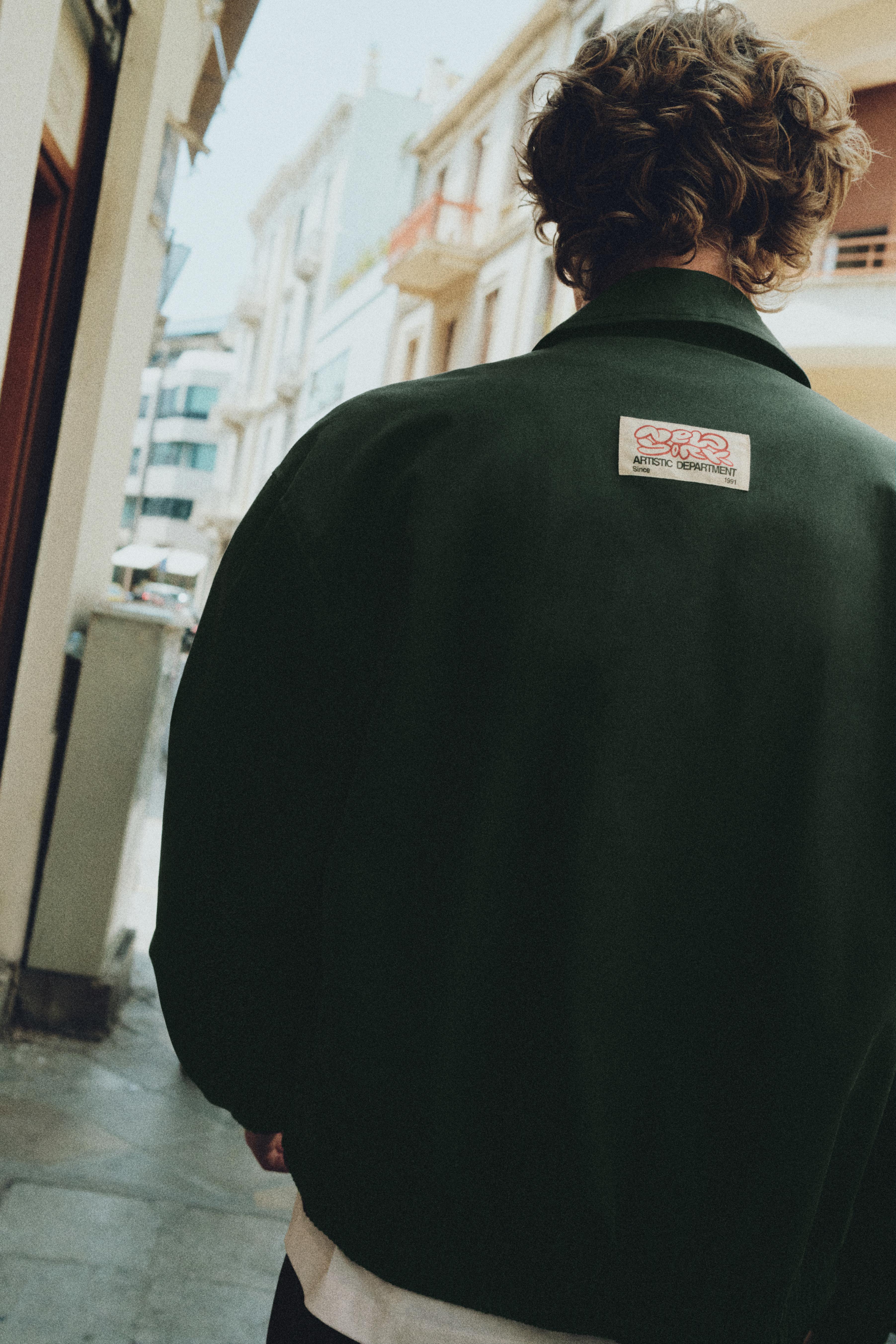 Embroidered jacket — Bluish green