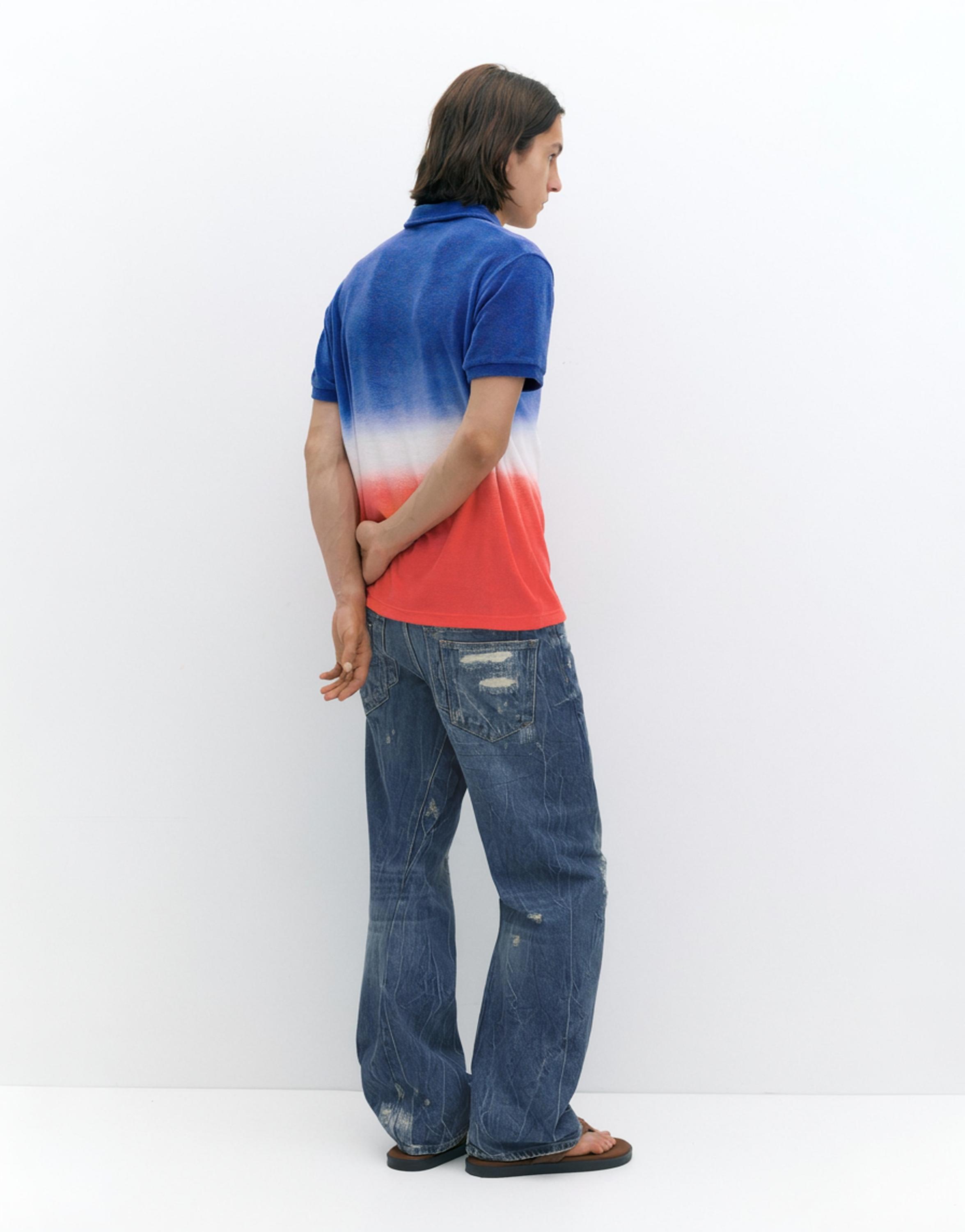 Pleasures x STWD ombré polo shirt — Blue