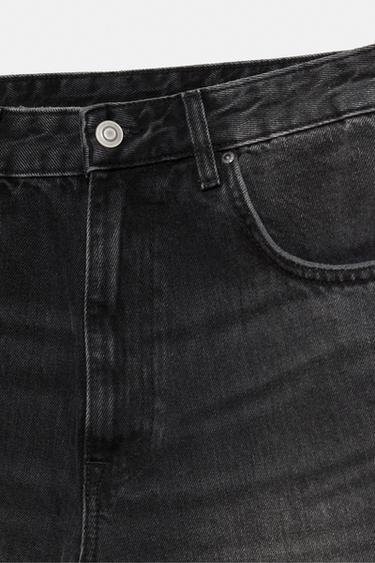 Frayed hem skater Bermuda shorts — Faded black 10