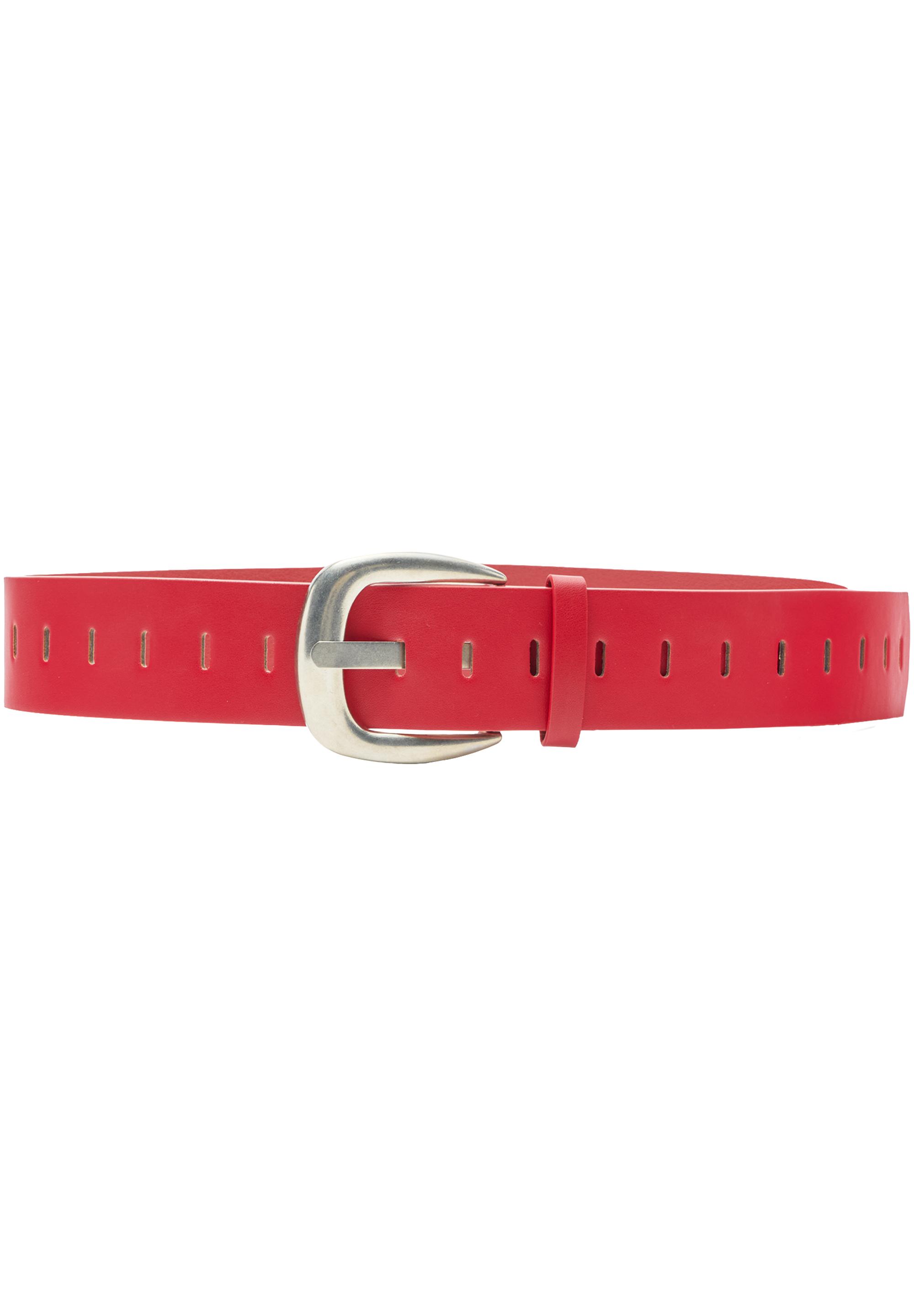 Leather effect belt — Red