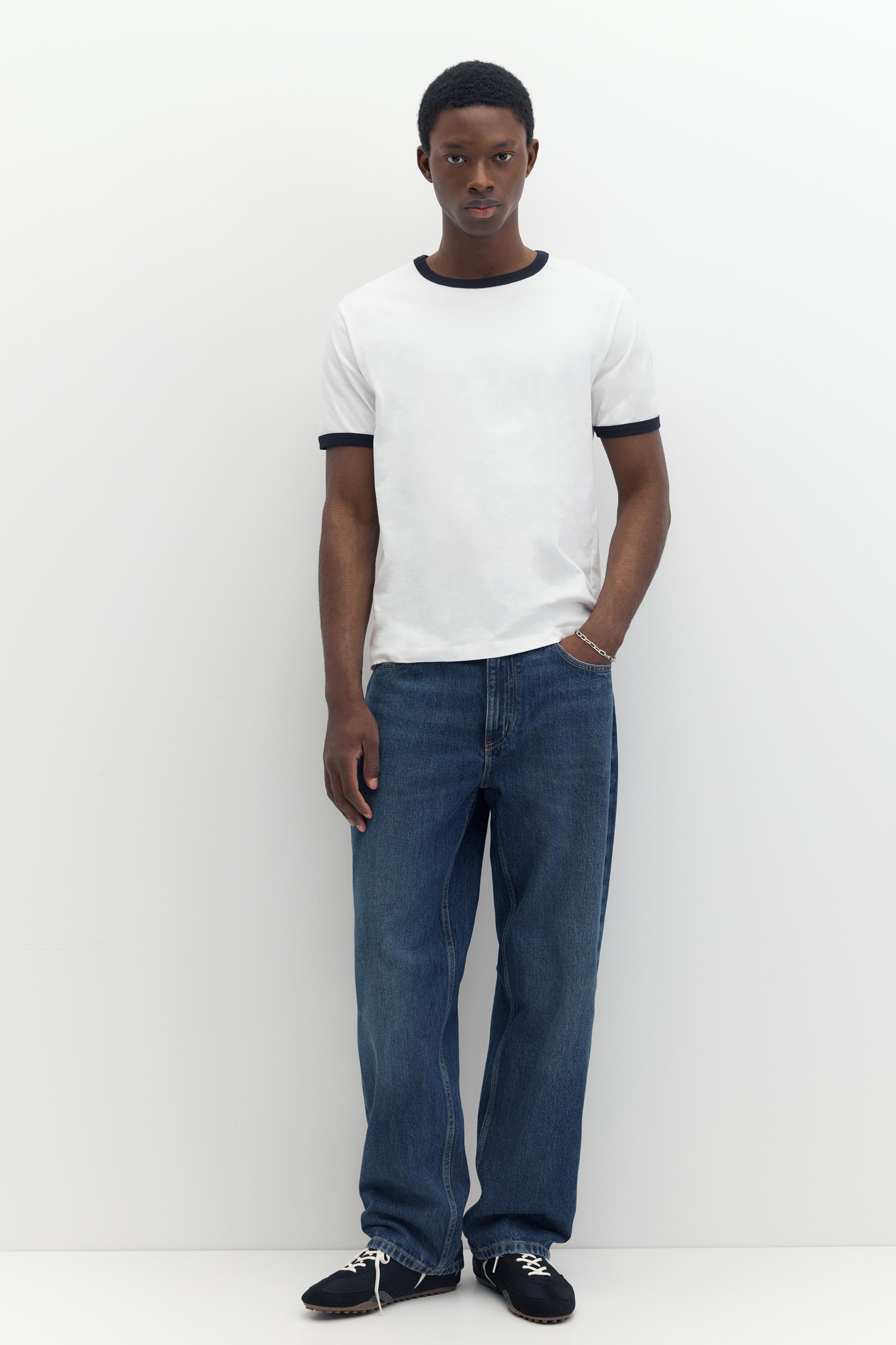 Contrast trim T-shirt — Off white