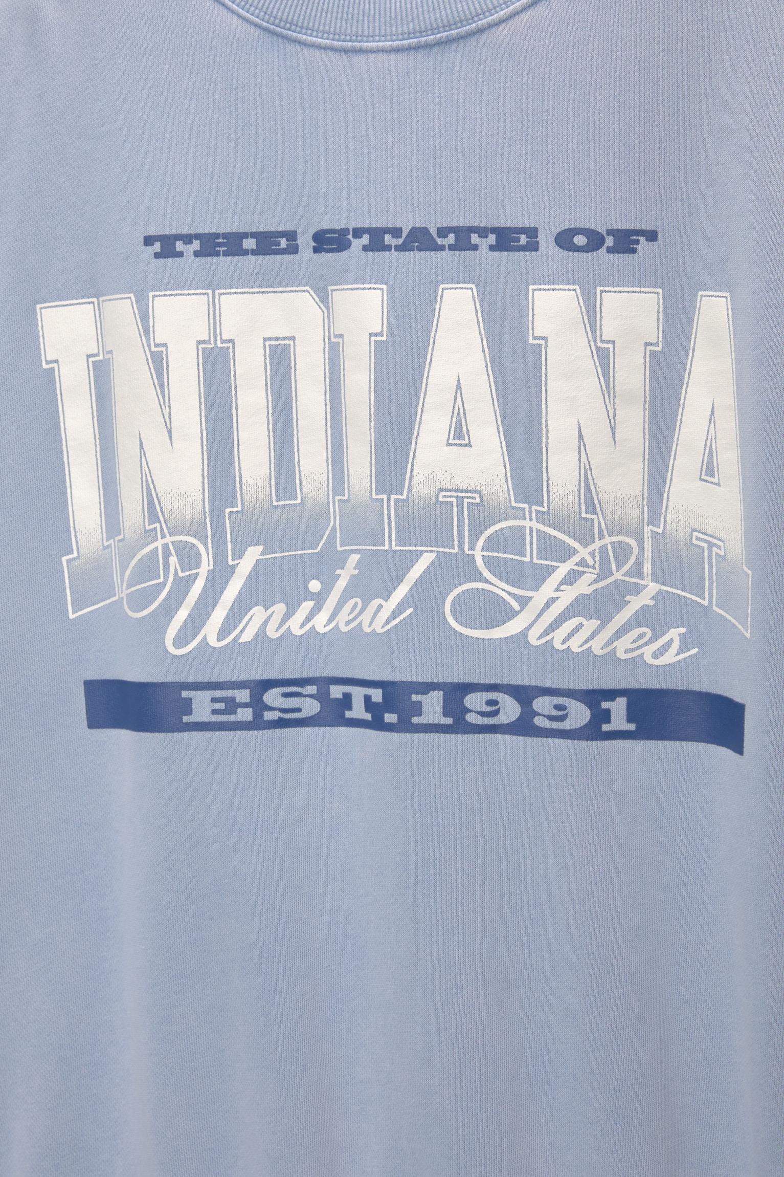 Indiana baskılı oversize sweatshirt_9