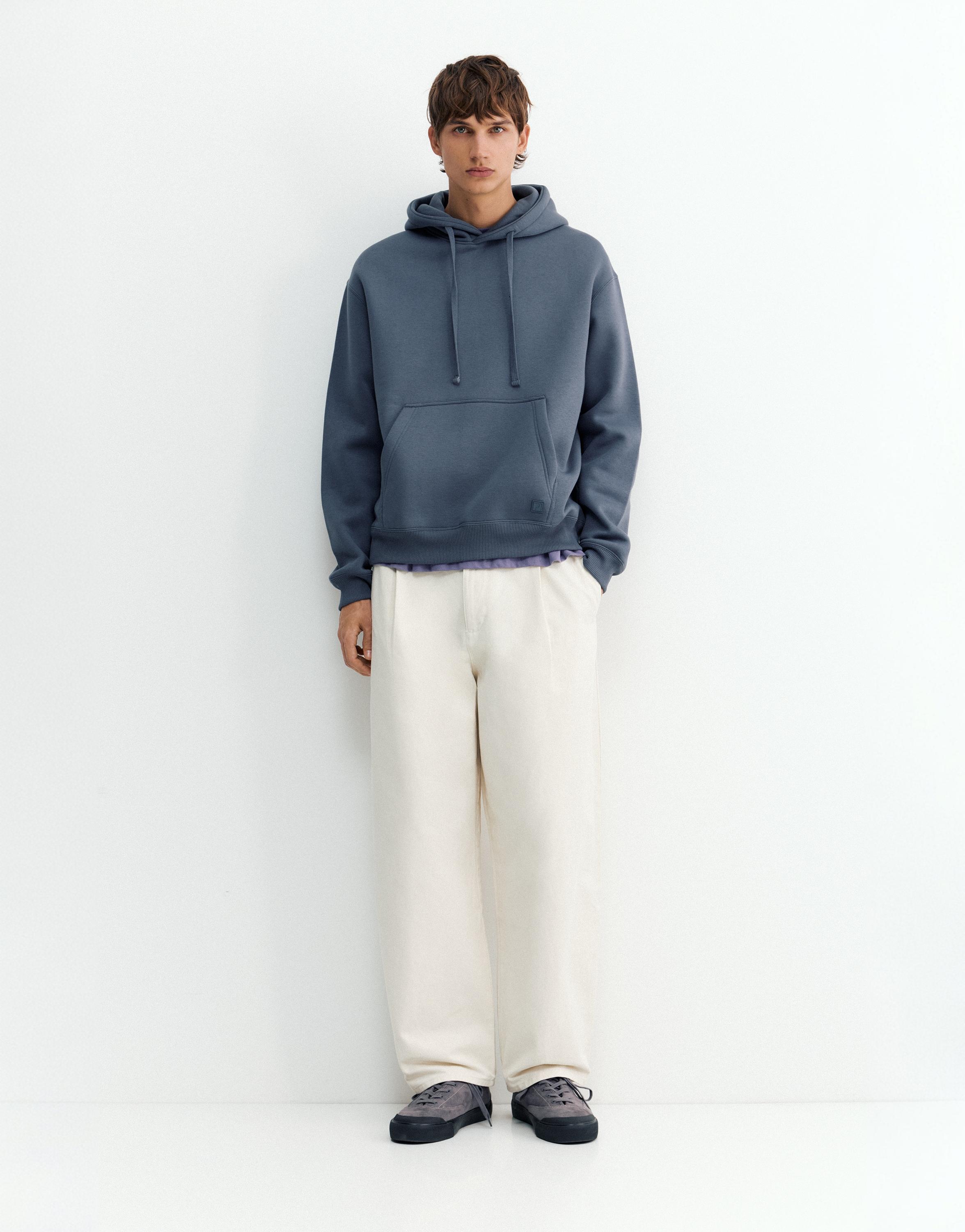 Basic hoodie — Grey blue