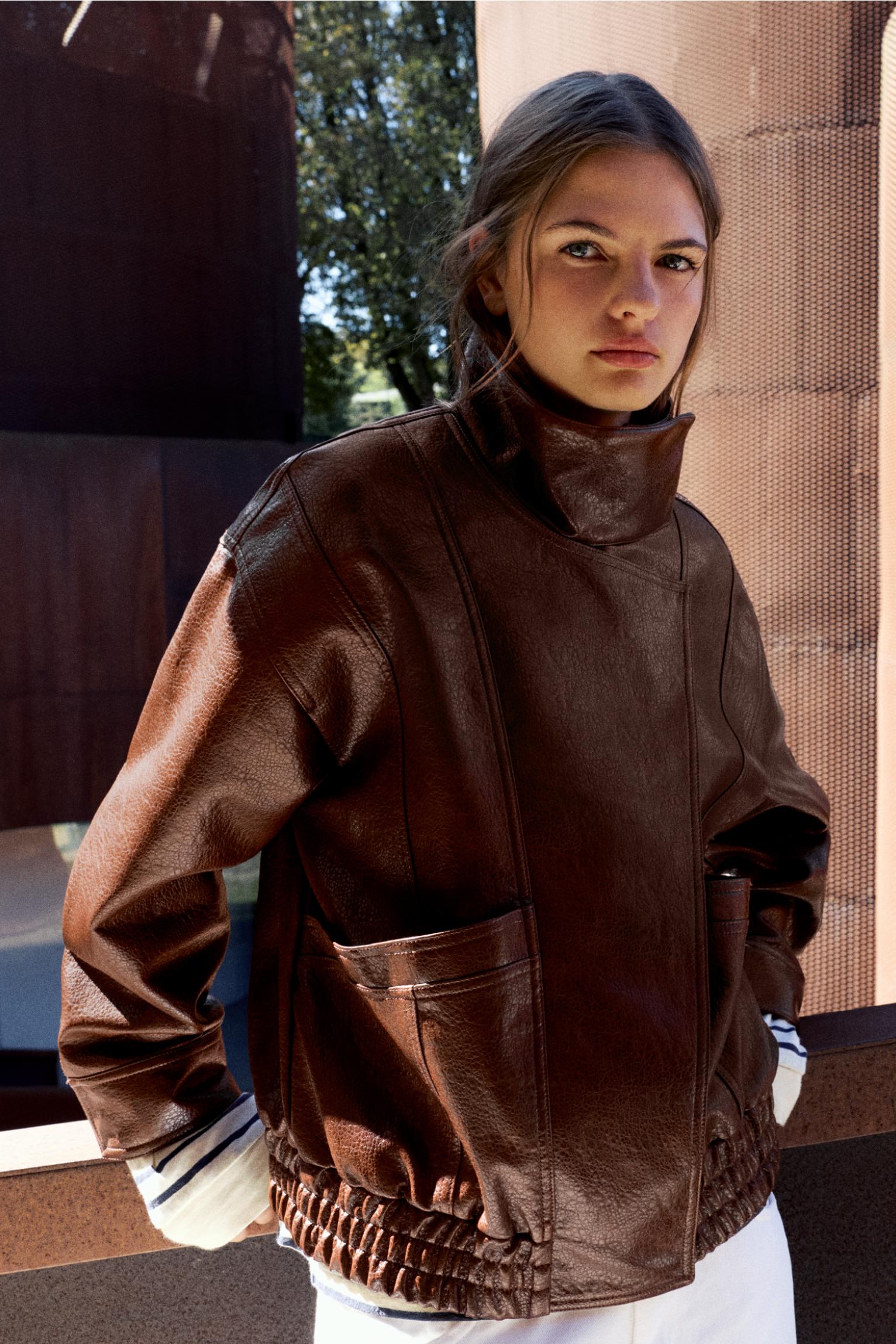 Blouson Similicuir Col Montant