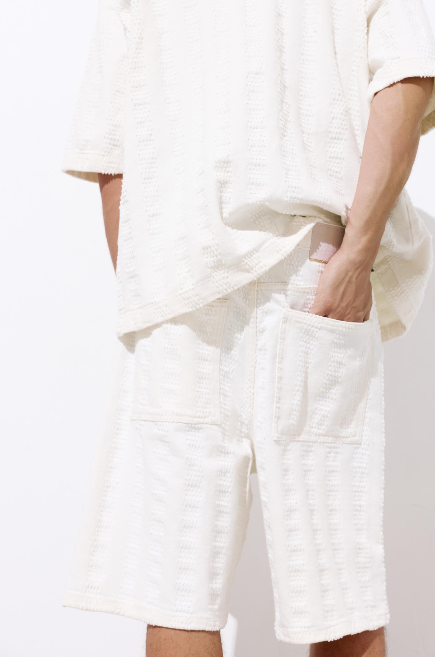 Jacquard denim Bermuda shorts — Ecru