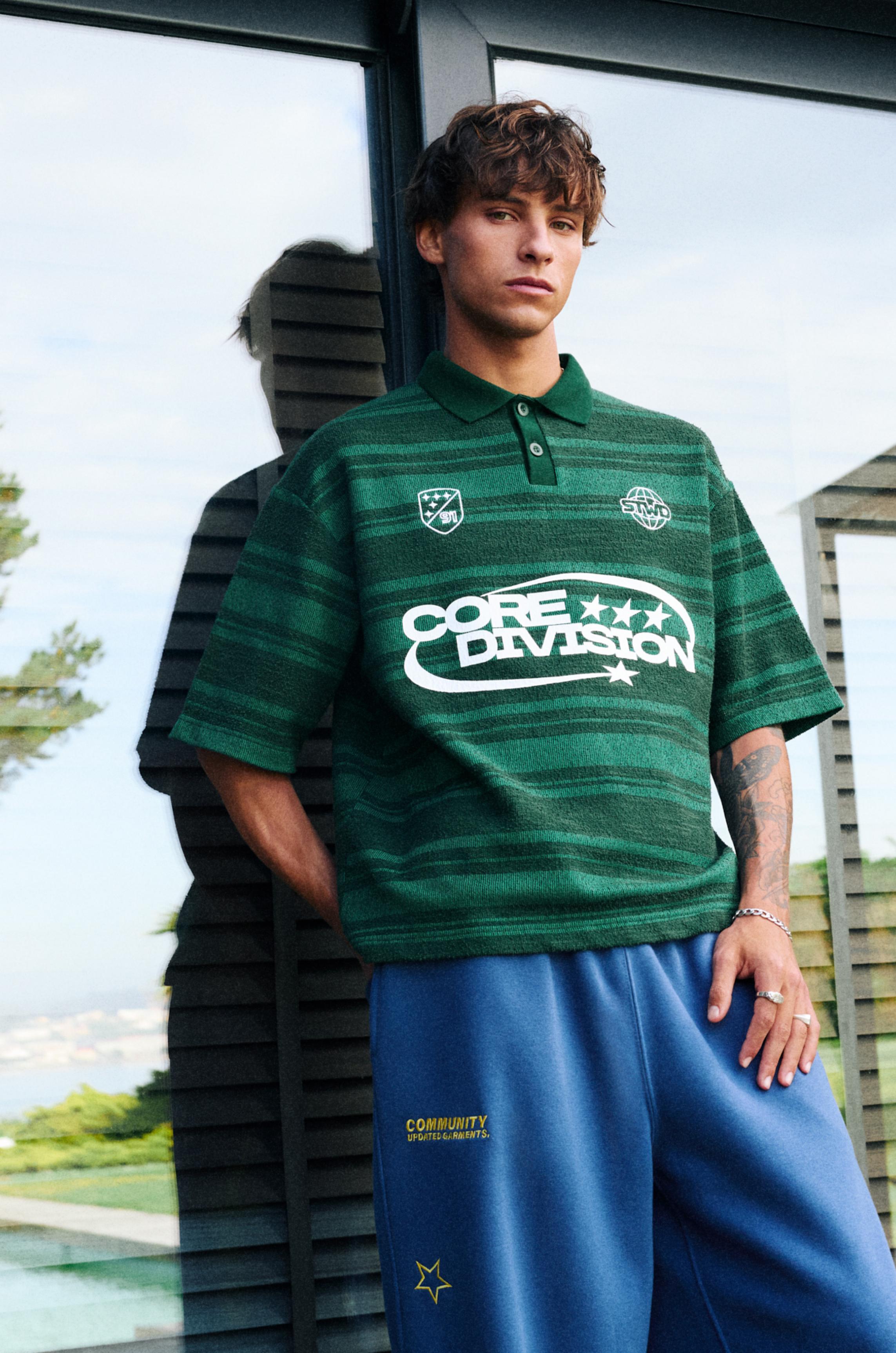 Camiseta De Malha Com Gola De Polo