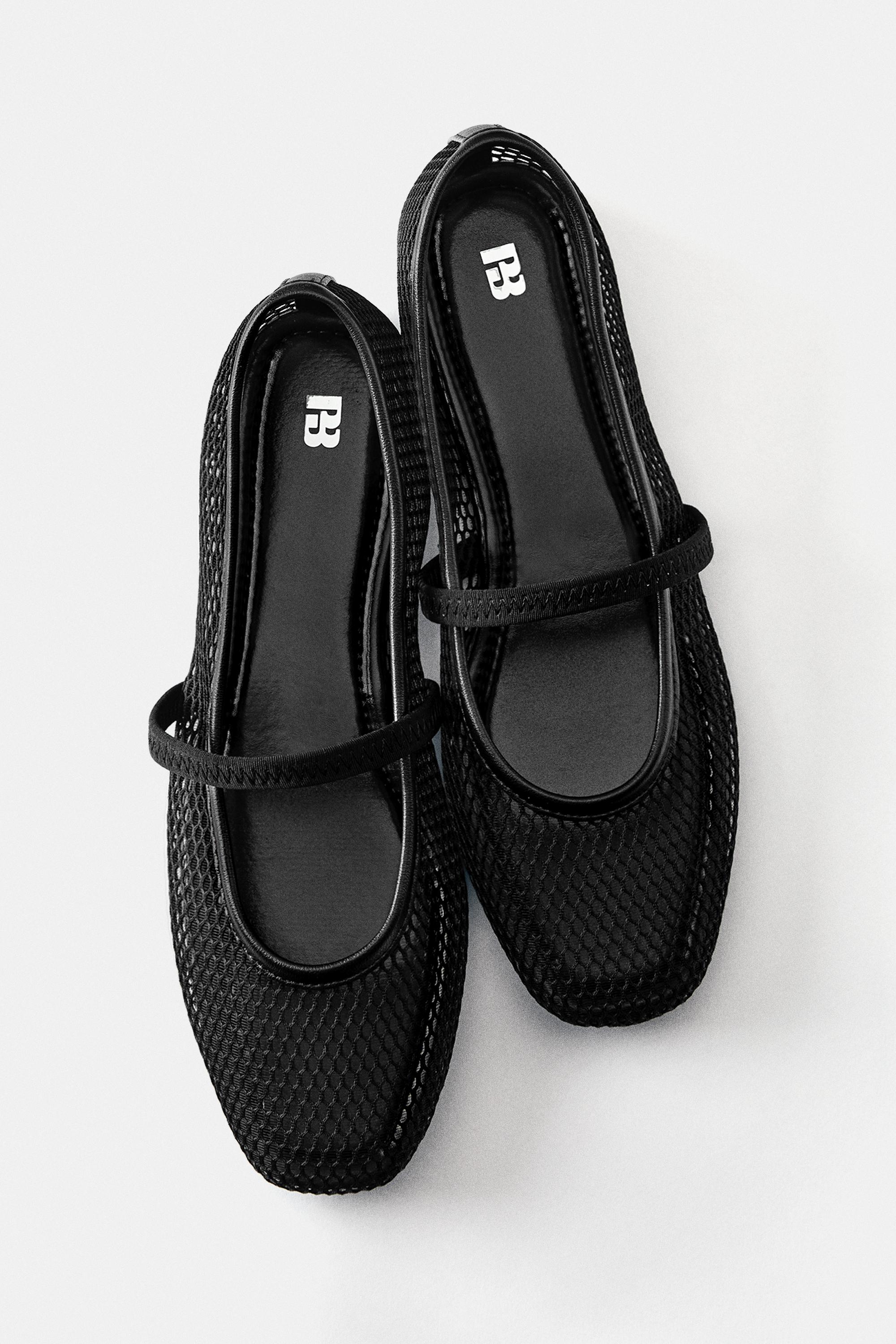 Mesh ballet flats — Black