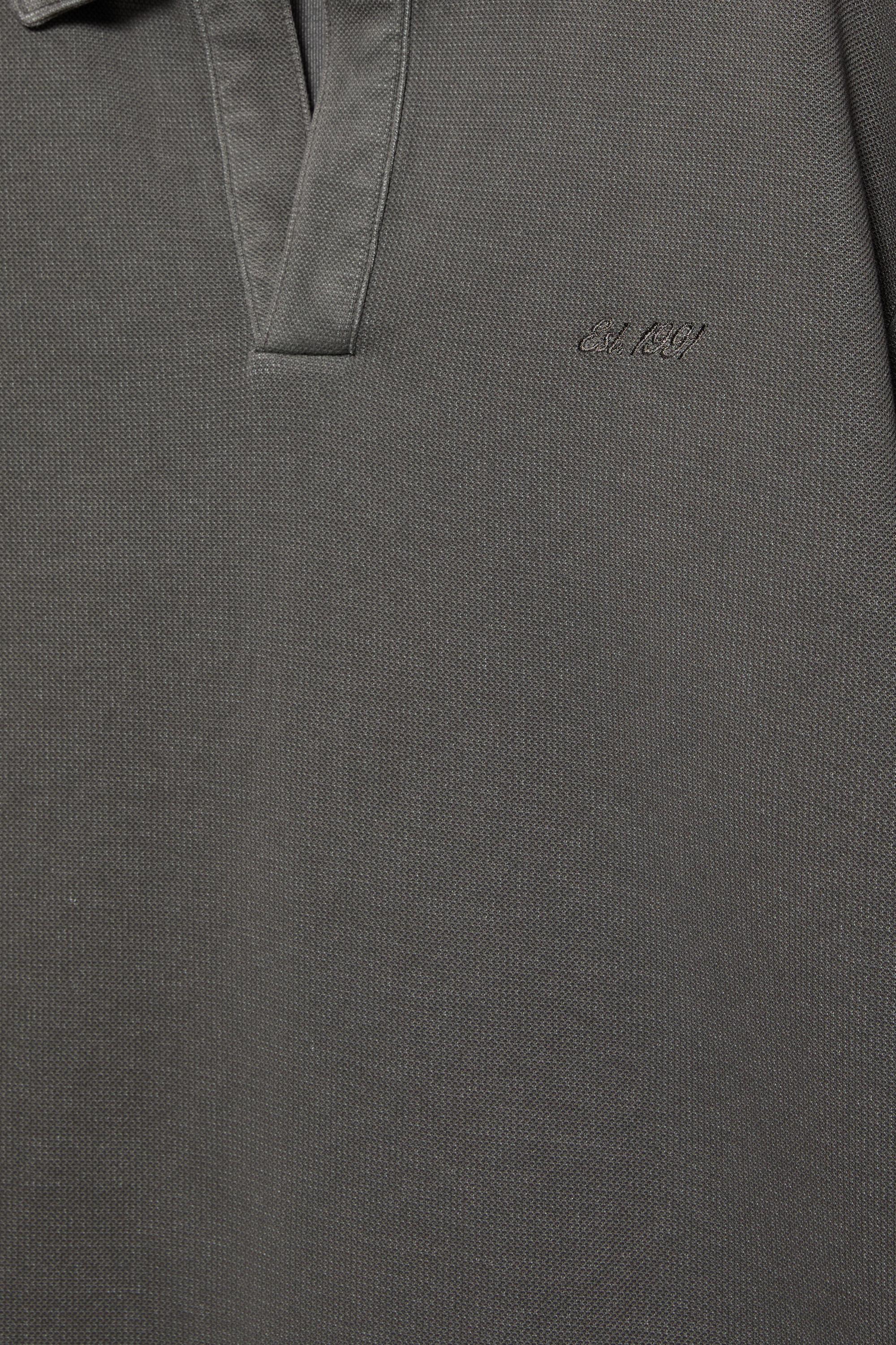 Short sleeve piqué polo shirt — Anthracite grey