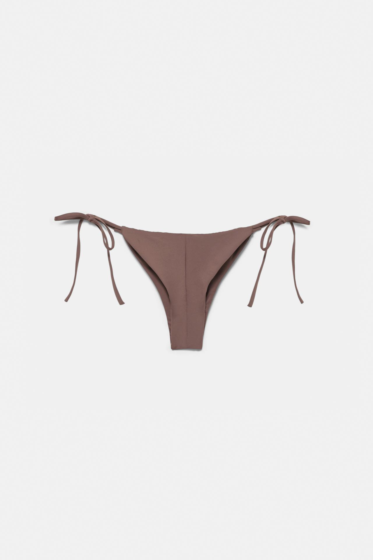 Draped bikini bottoms — Brown