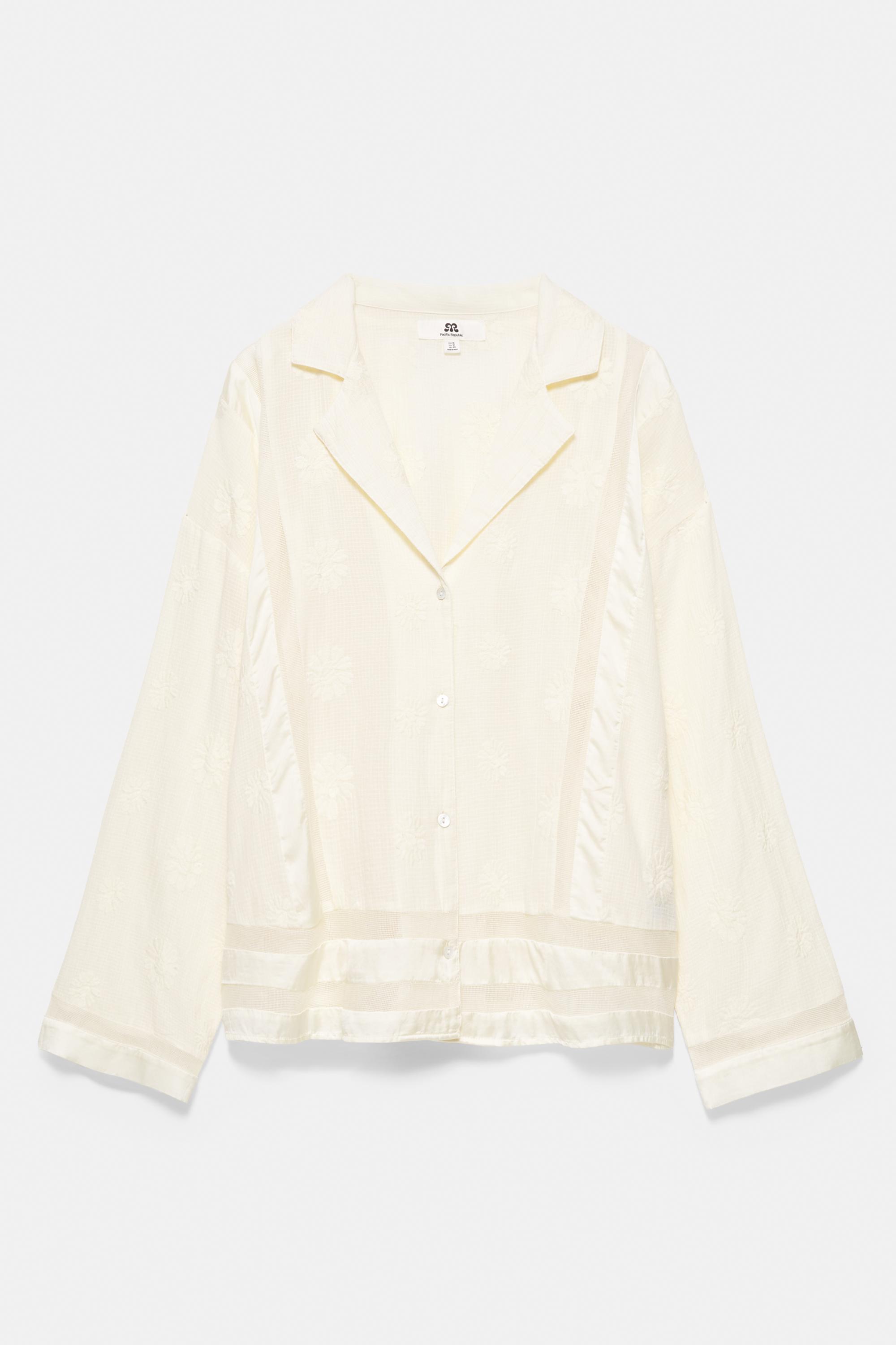 Floral embroidery shirt — Ice