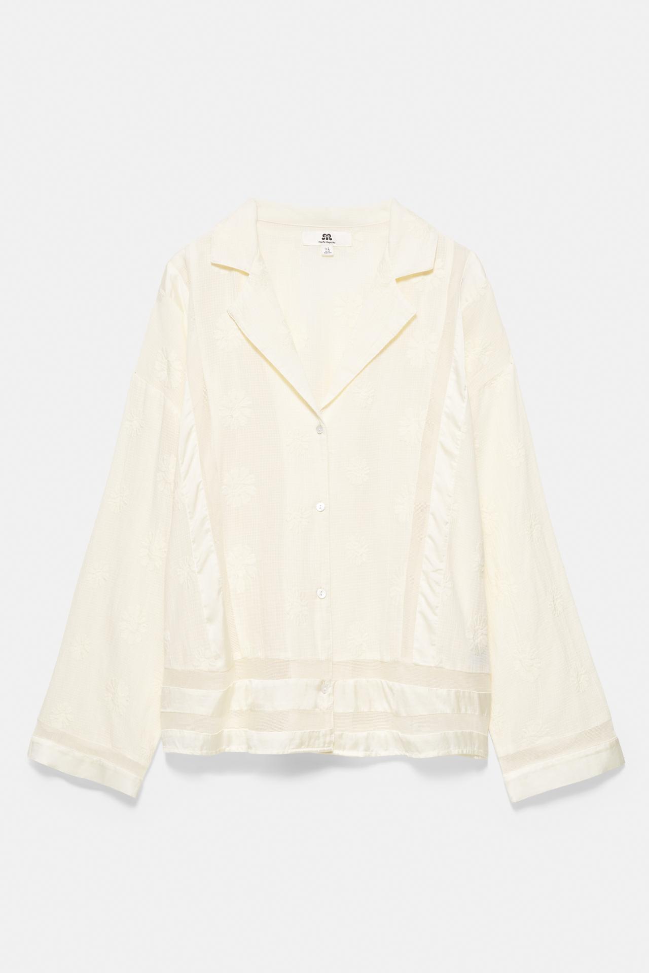Floral embroidery shirt — Ice