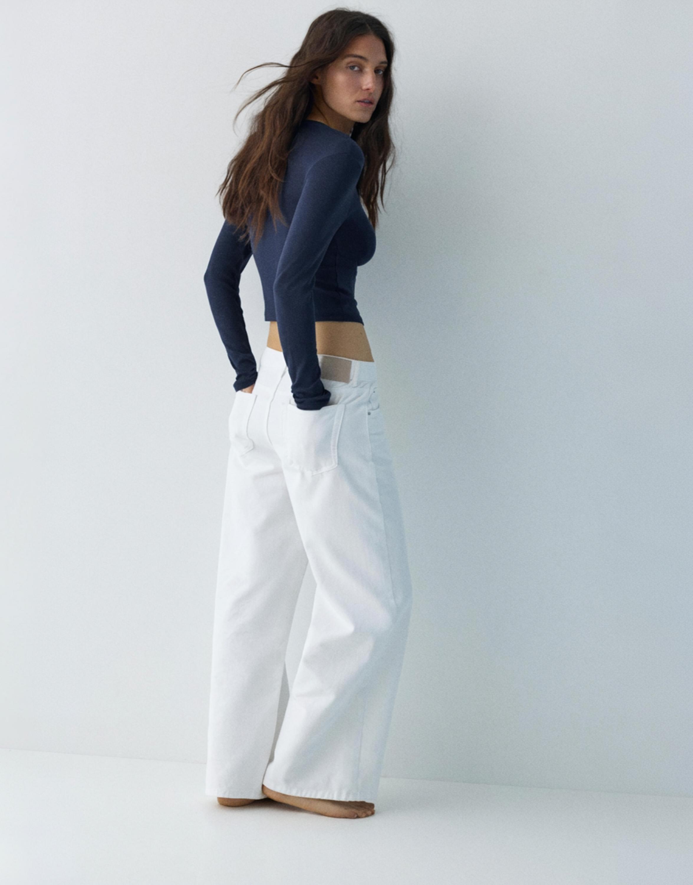 Vücuda oturan uzun kollu t-shirt - Görsel 58