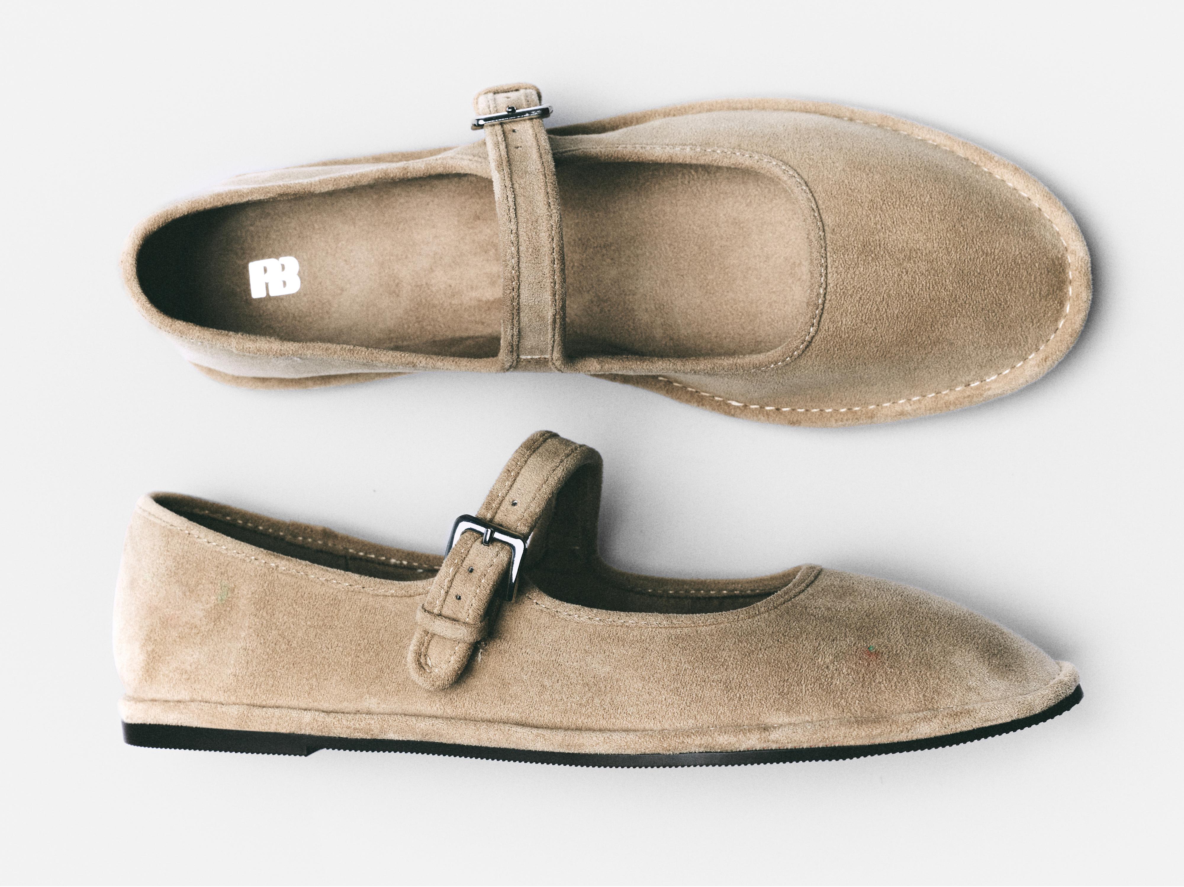 Mary Jane ballerina shoes — Sand