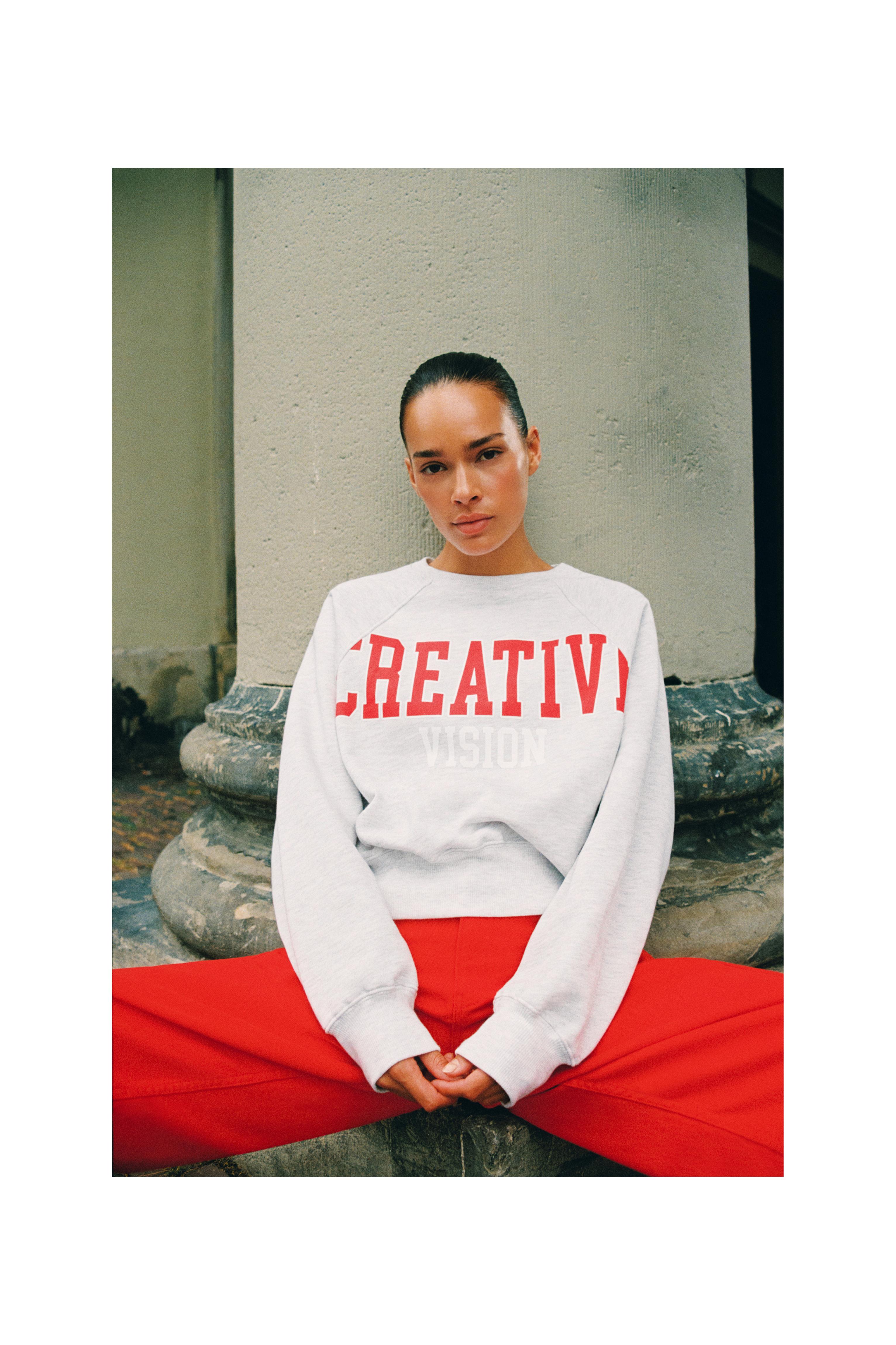 Creative graphic sweatshirt — Grey marl