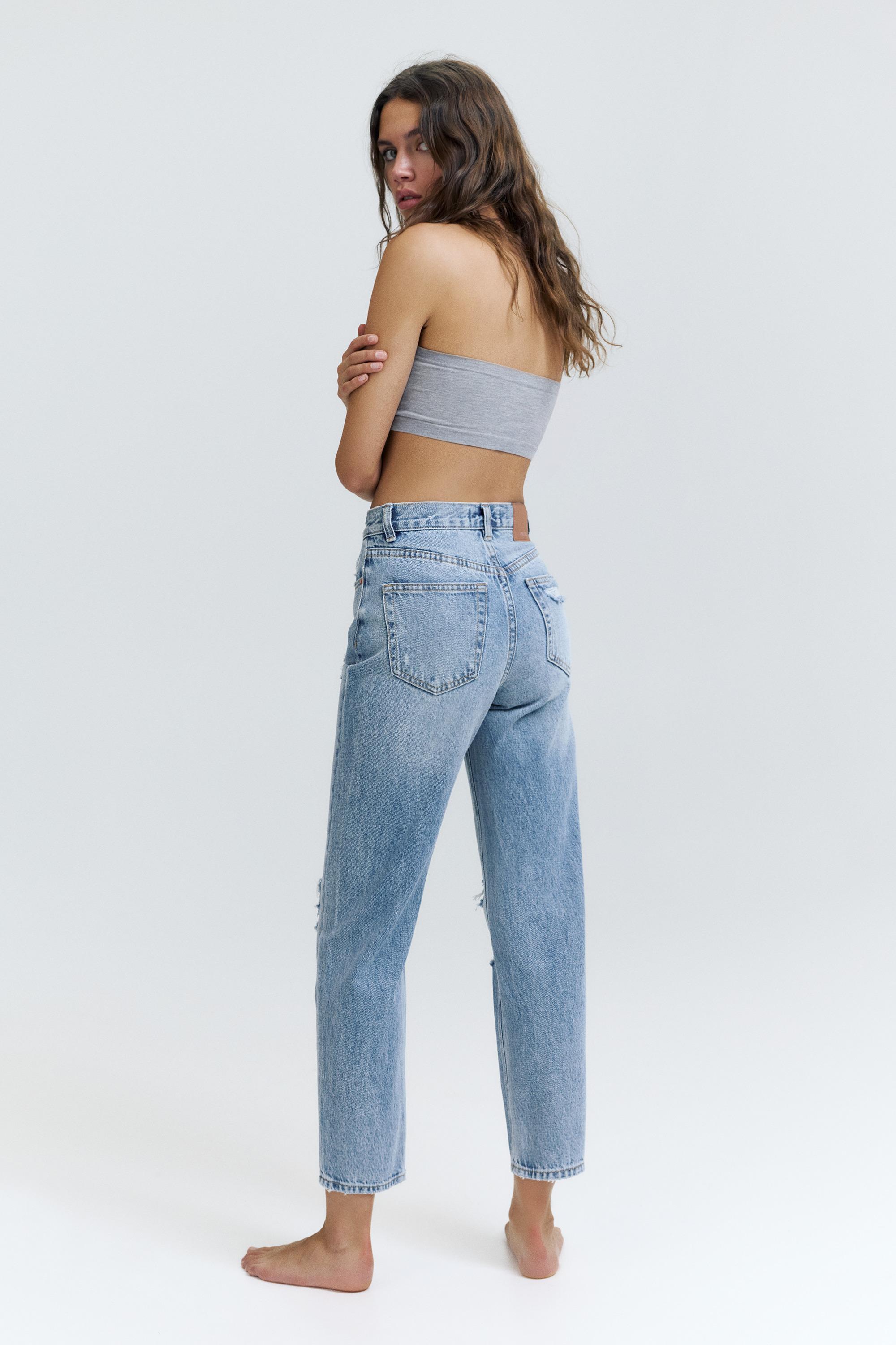 Ripped mom fit jeans — Indigo