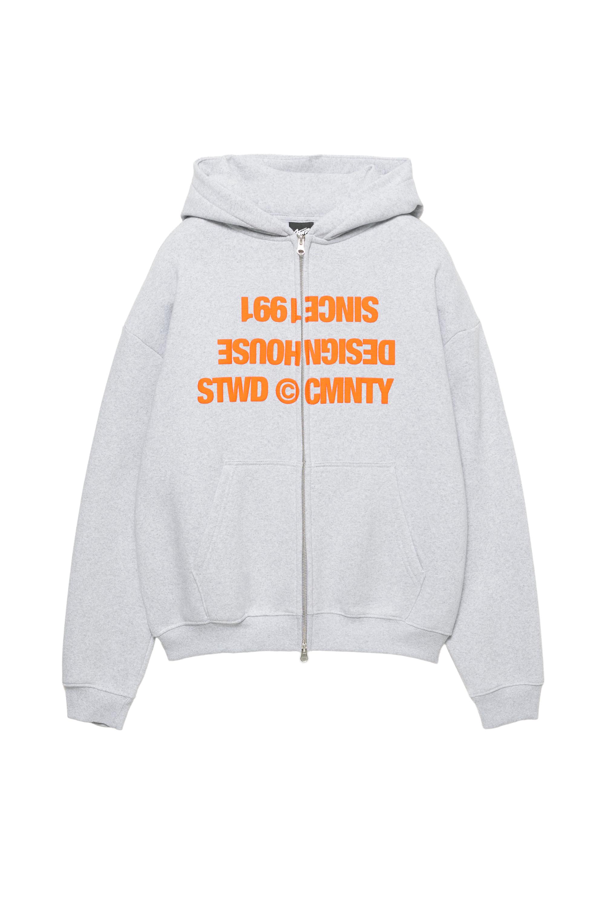 Kapüşonlu fermuarlı yazılı sweatshirt - Görsel 2