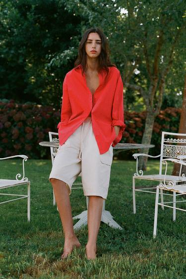 Oversize striped shirt — Red 2