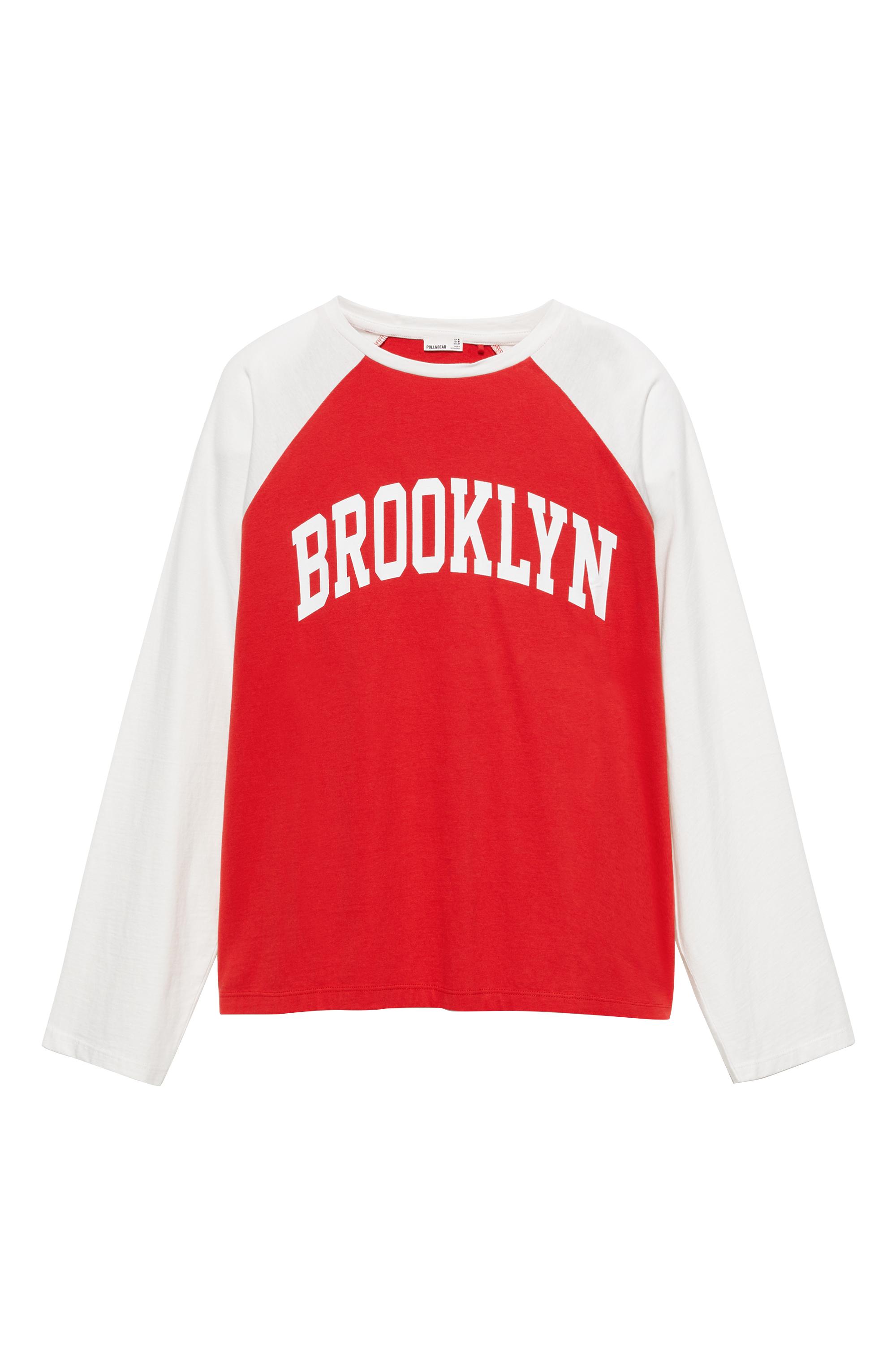 Pull&Bear Brooklyn reglan kollu tişört görsel 5