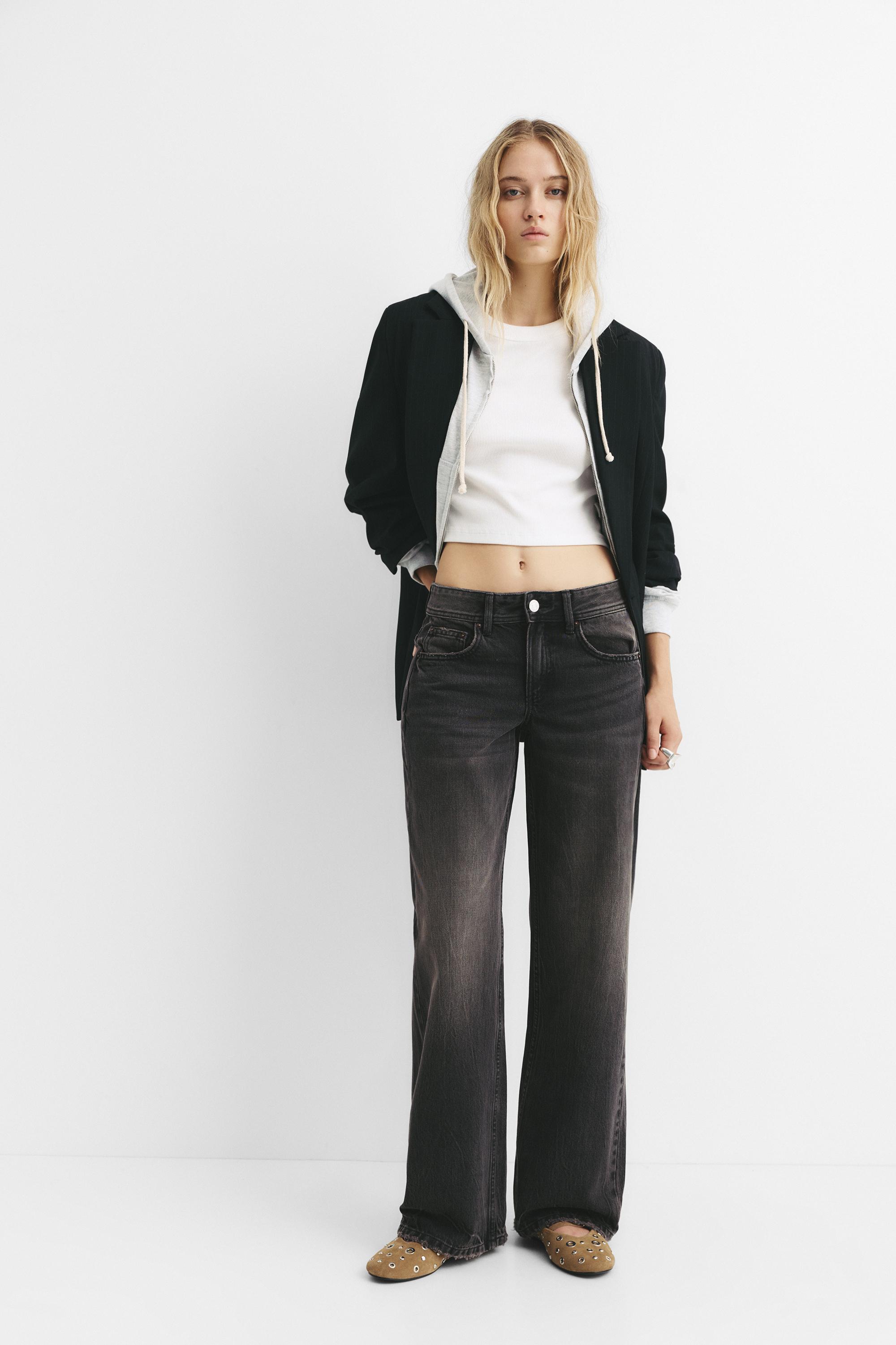 Low-rise straight-leg jeans — Black