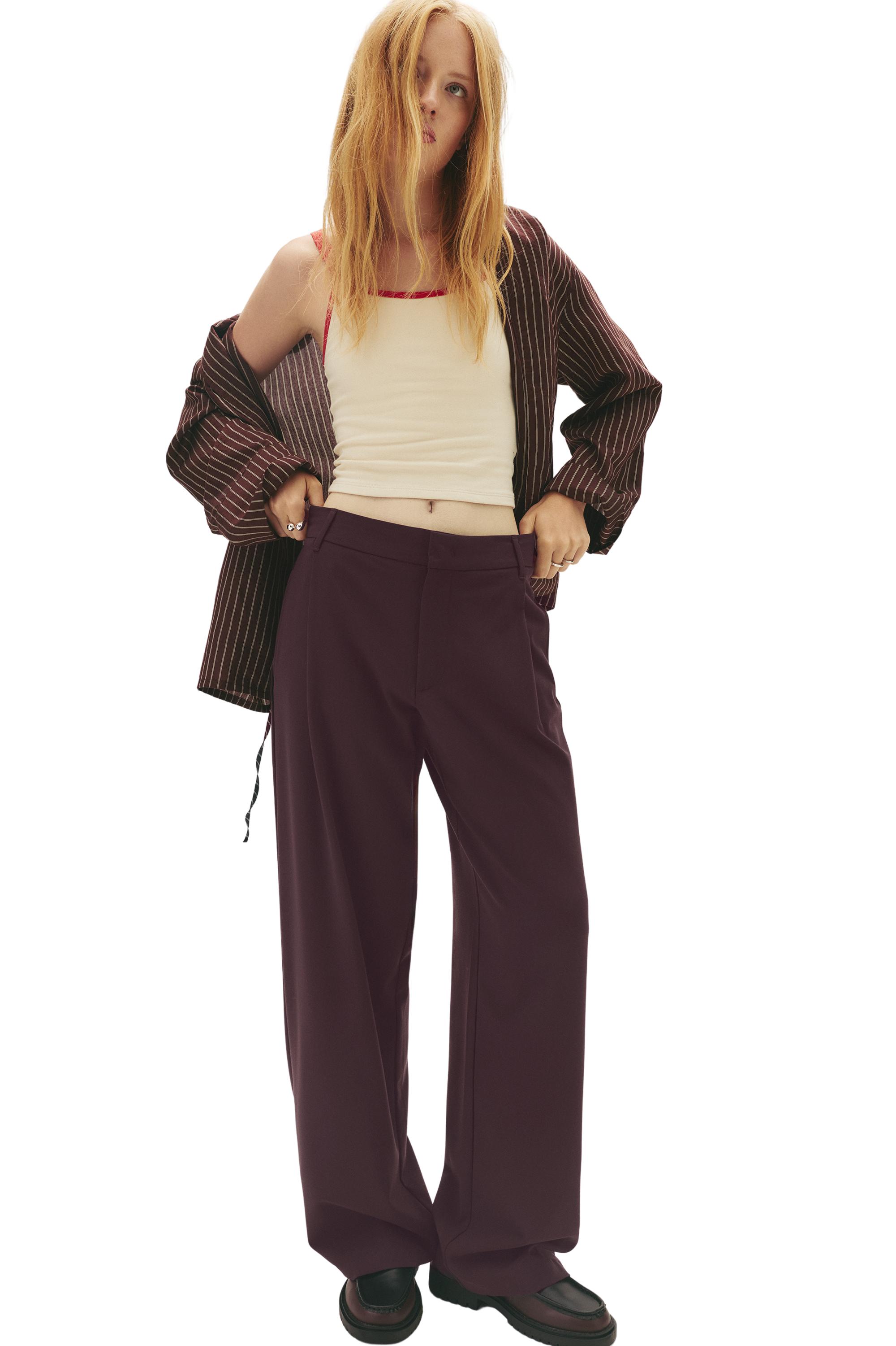 Darted smart trousers — Burgundy