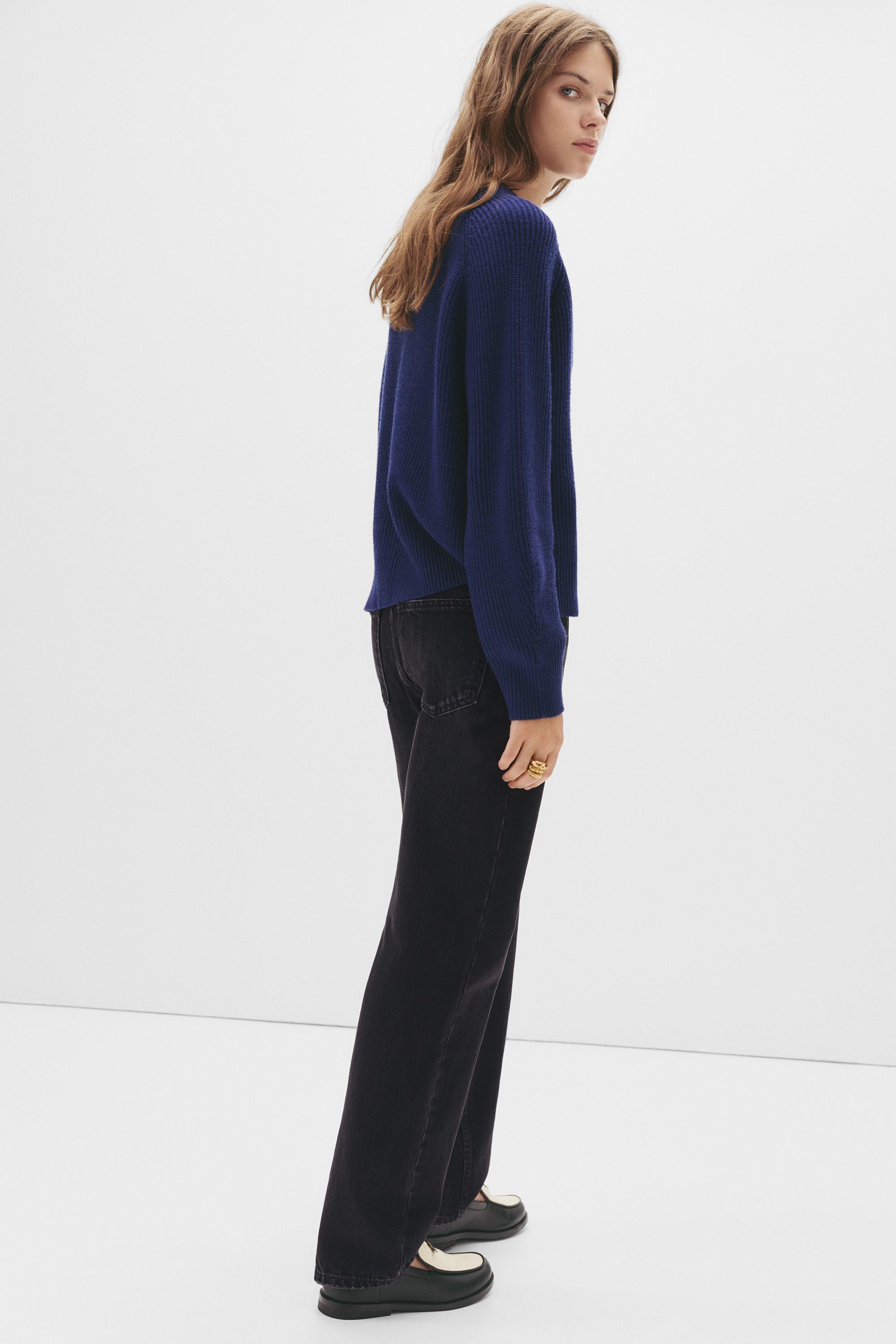 Mid-waist straight-leg jeans — Charcoal