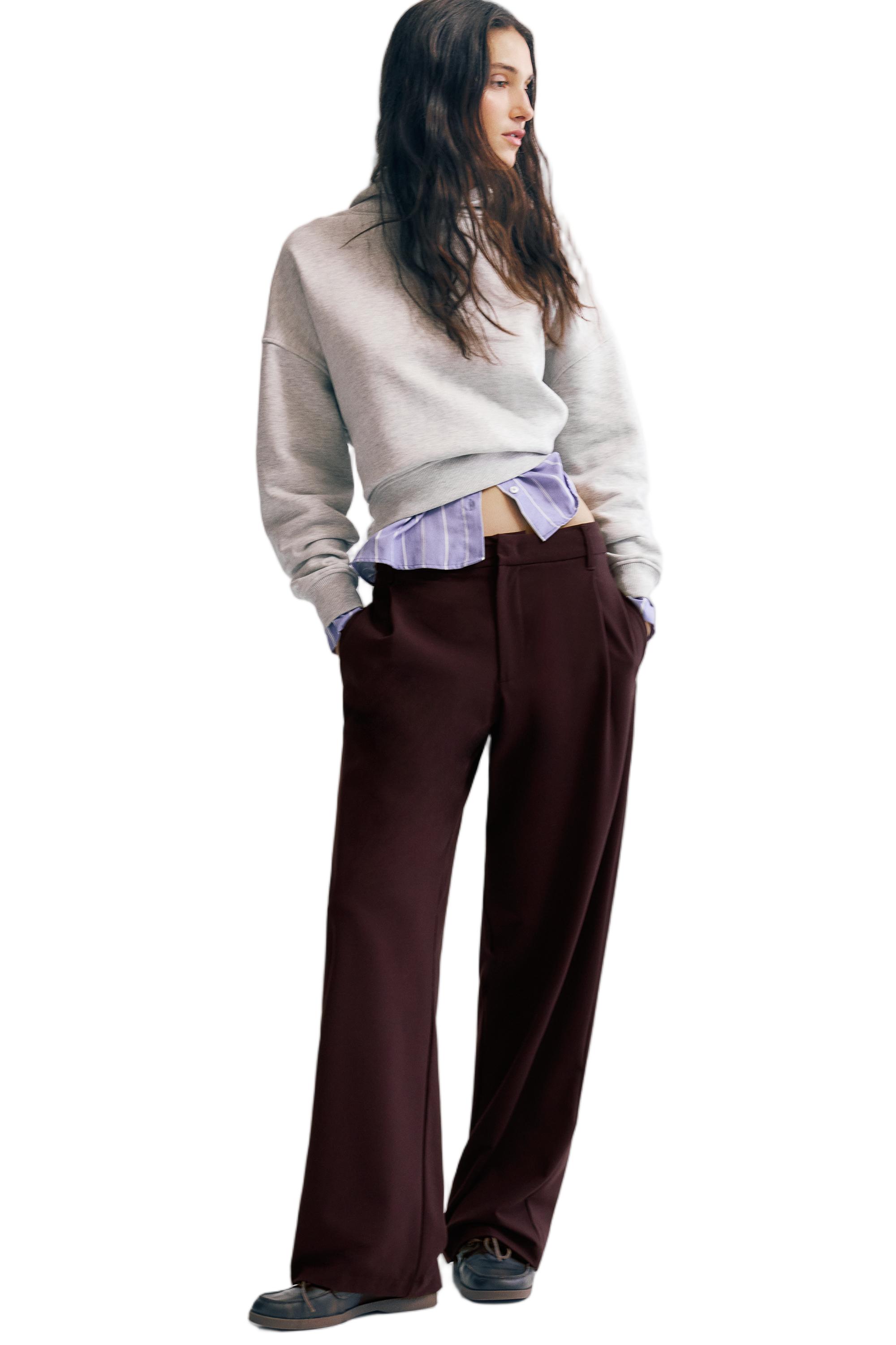 Darted smart trousers — Burgundy