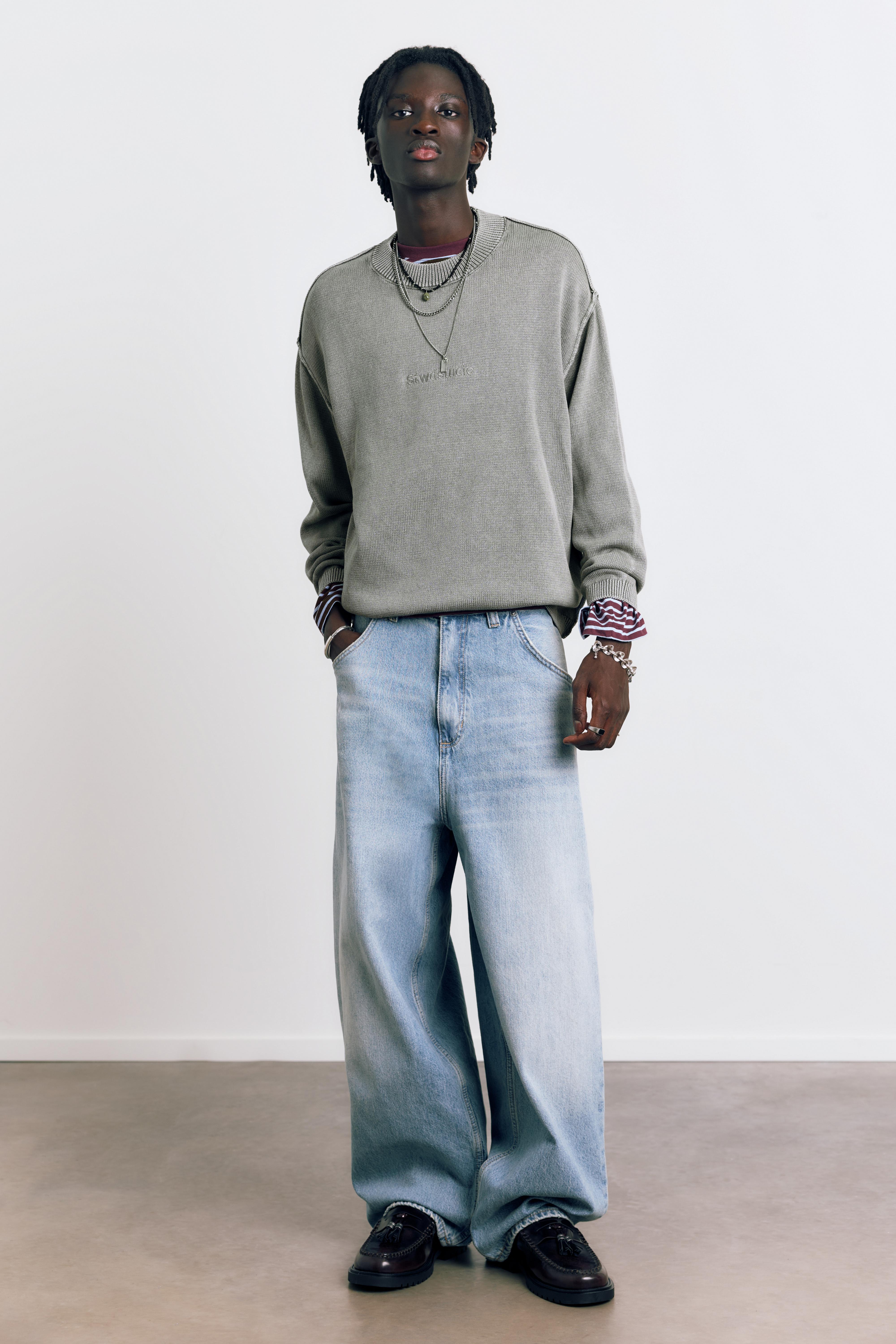 STWD Studio embroidered jumper — Faded black