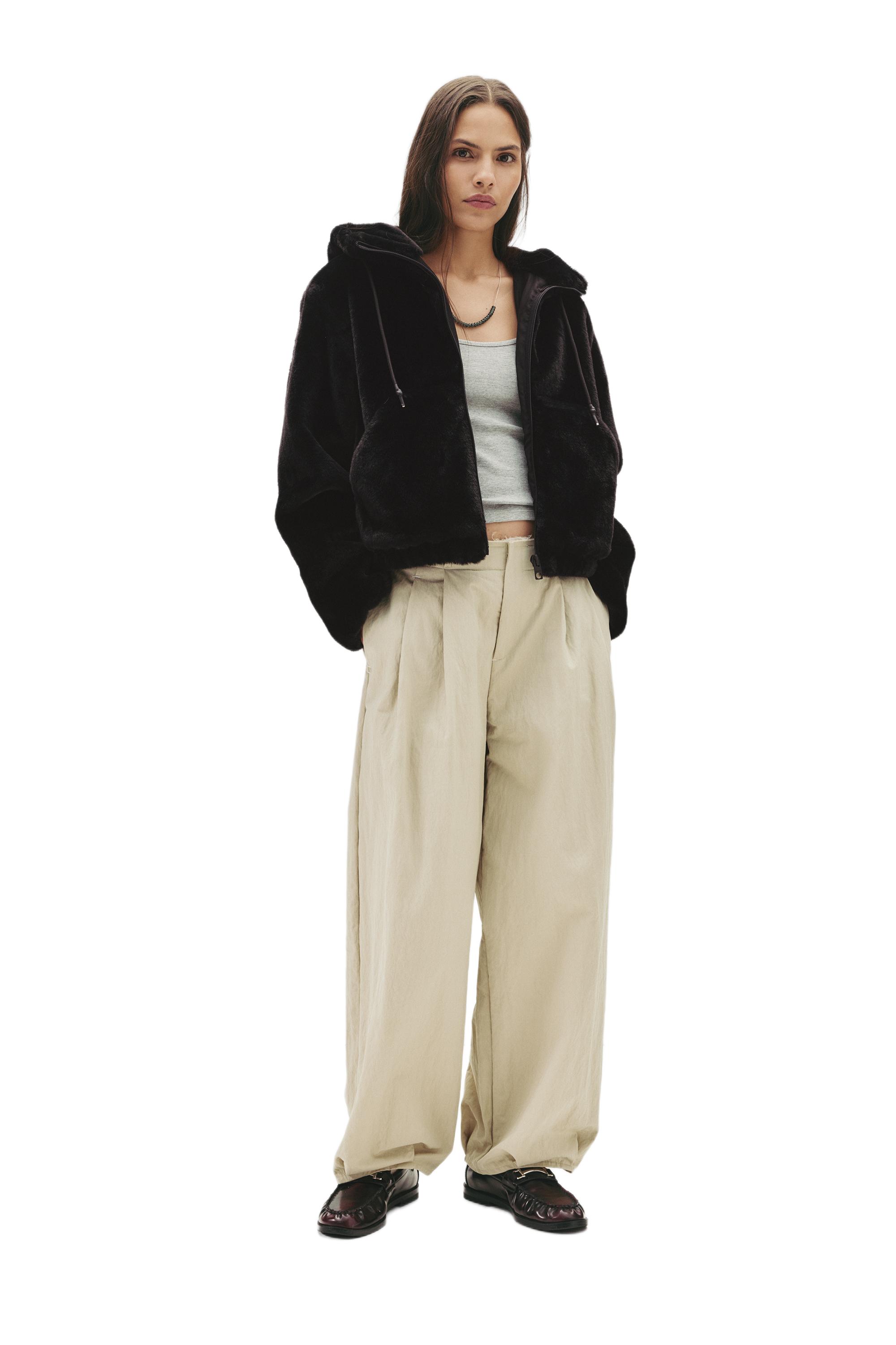 Kapüşonlu suni kürk ceket - Görsel 61