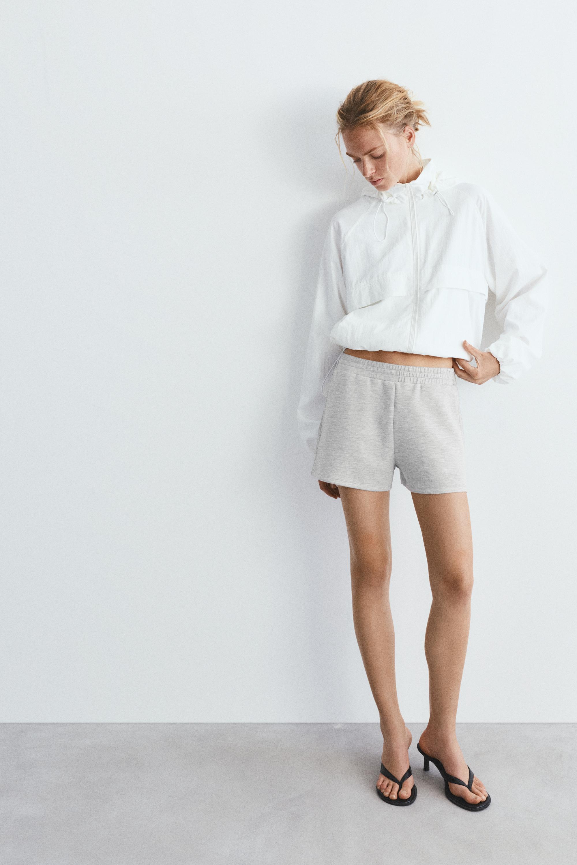 Soft touch sports shorts — Grey marl