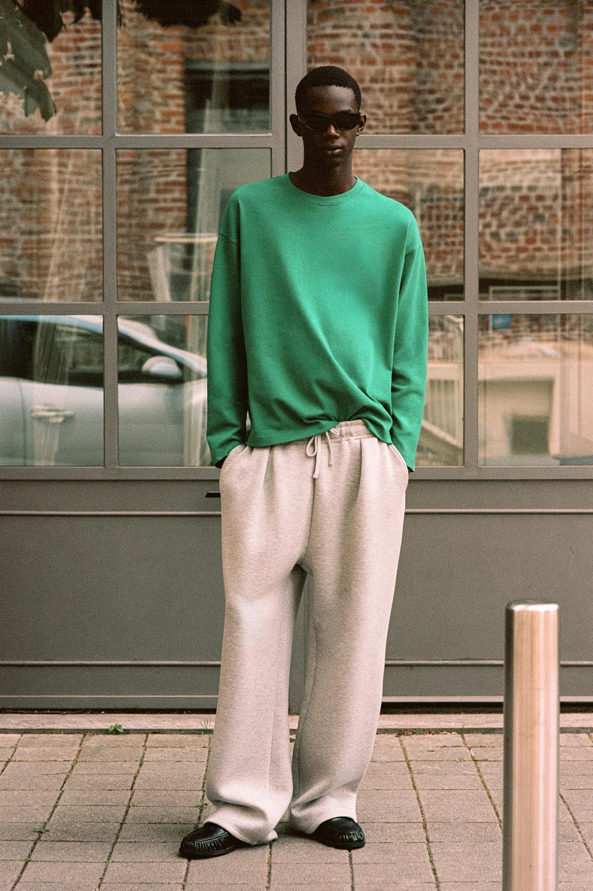 Interlock jogging pants — Grey marl
