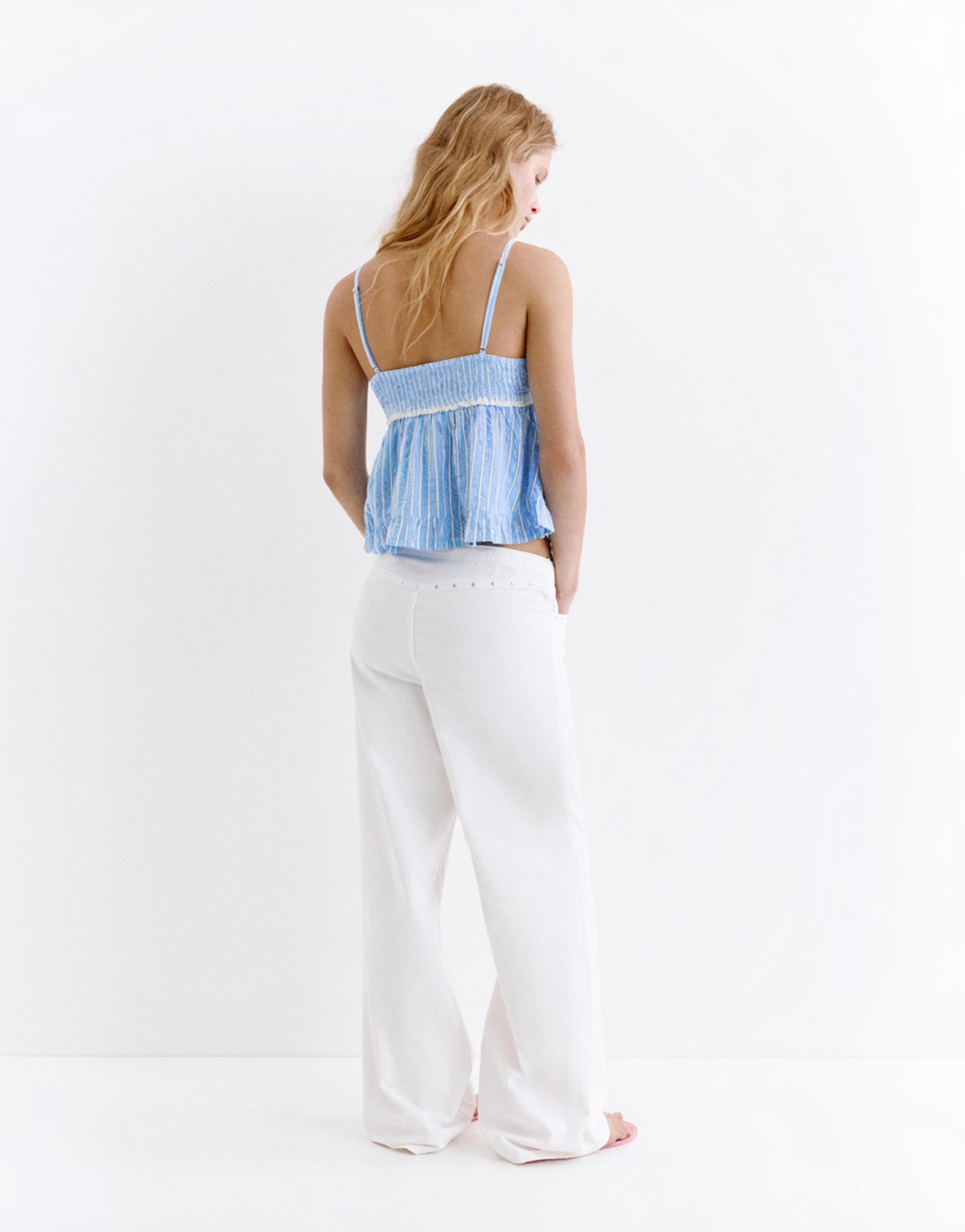 Striped camisole top — Medium blue