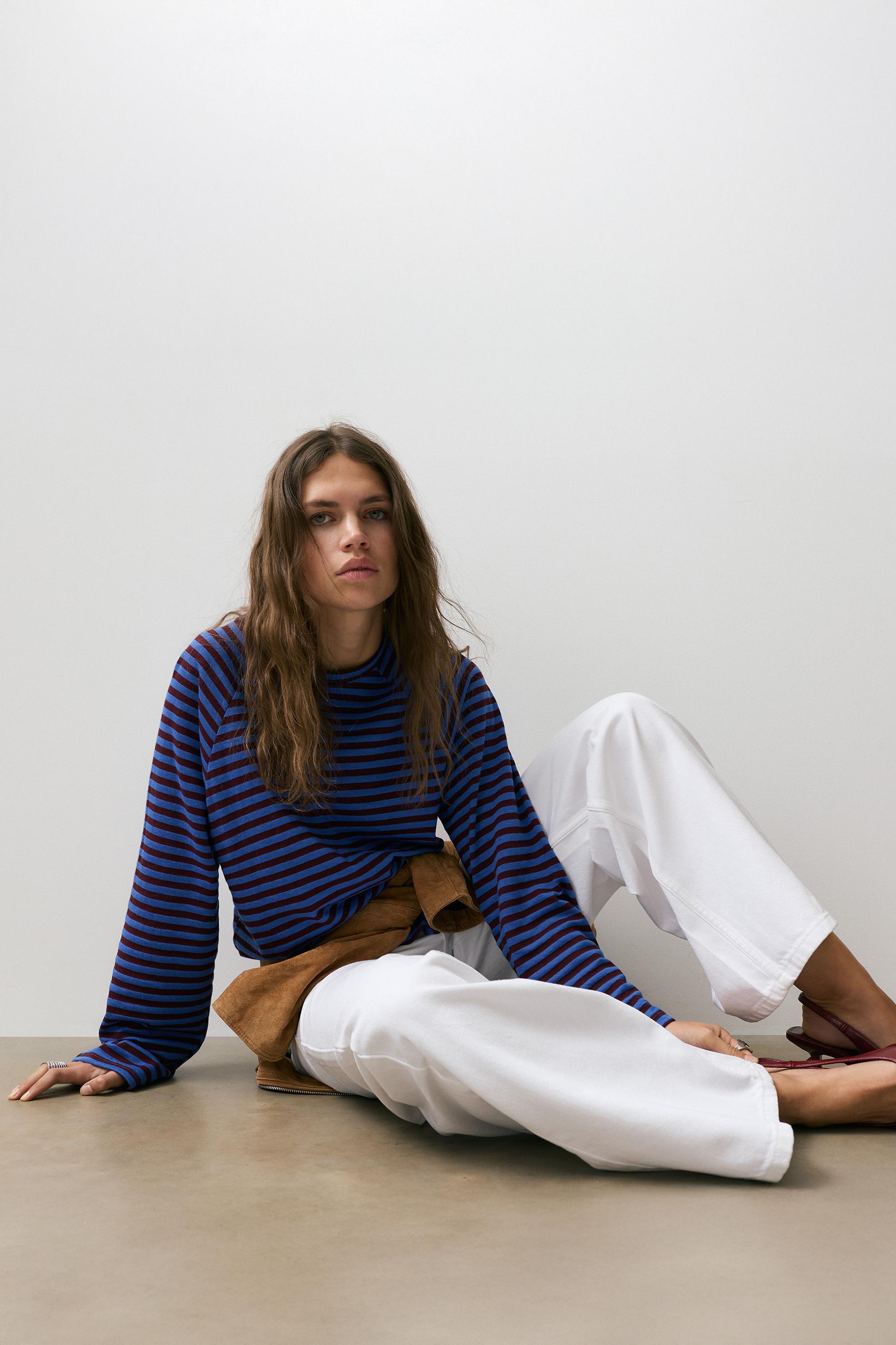 Uzun kollu çizgili tişört - Görsel 48