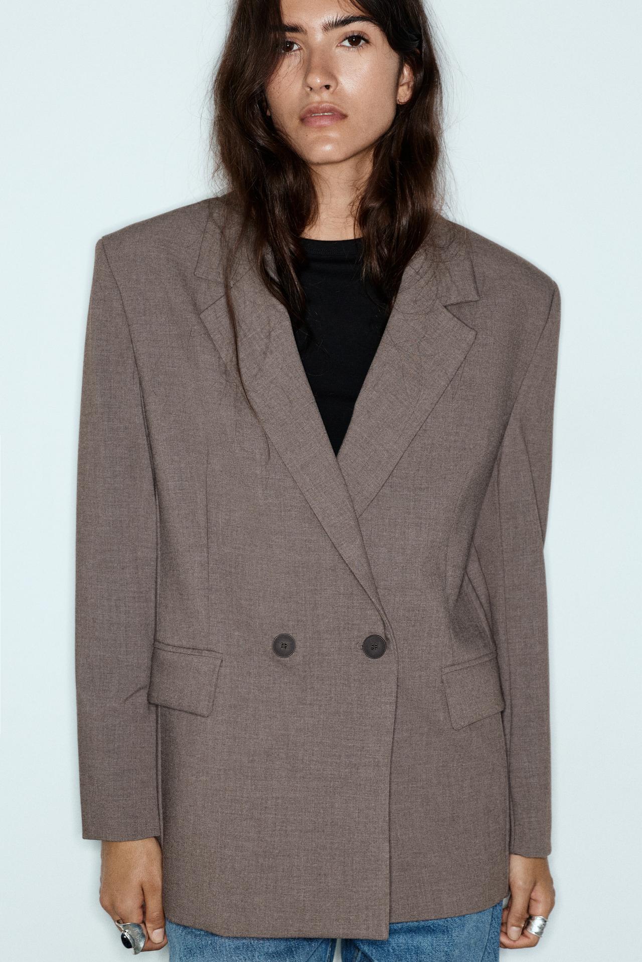 Double-breasted blazer — Mink