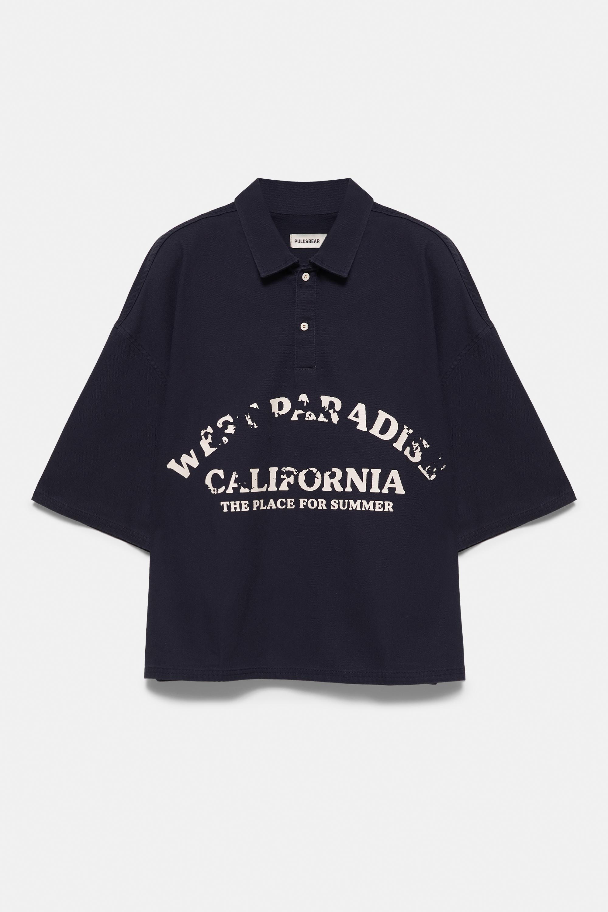 Short sleeve graphic polo shirt — Dark blue