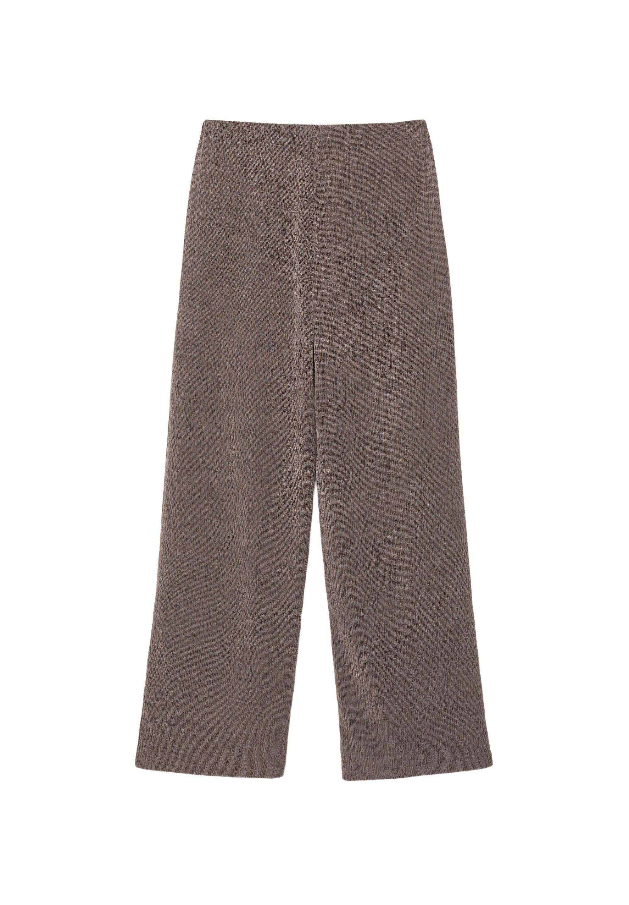 Crepe straight-leg trousers — Brown