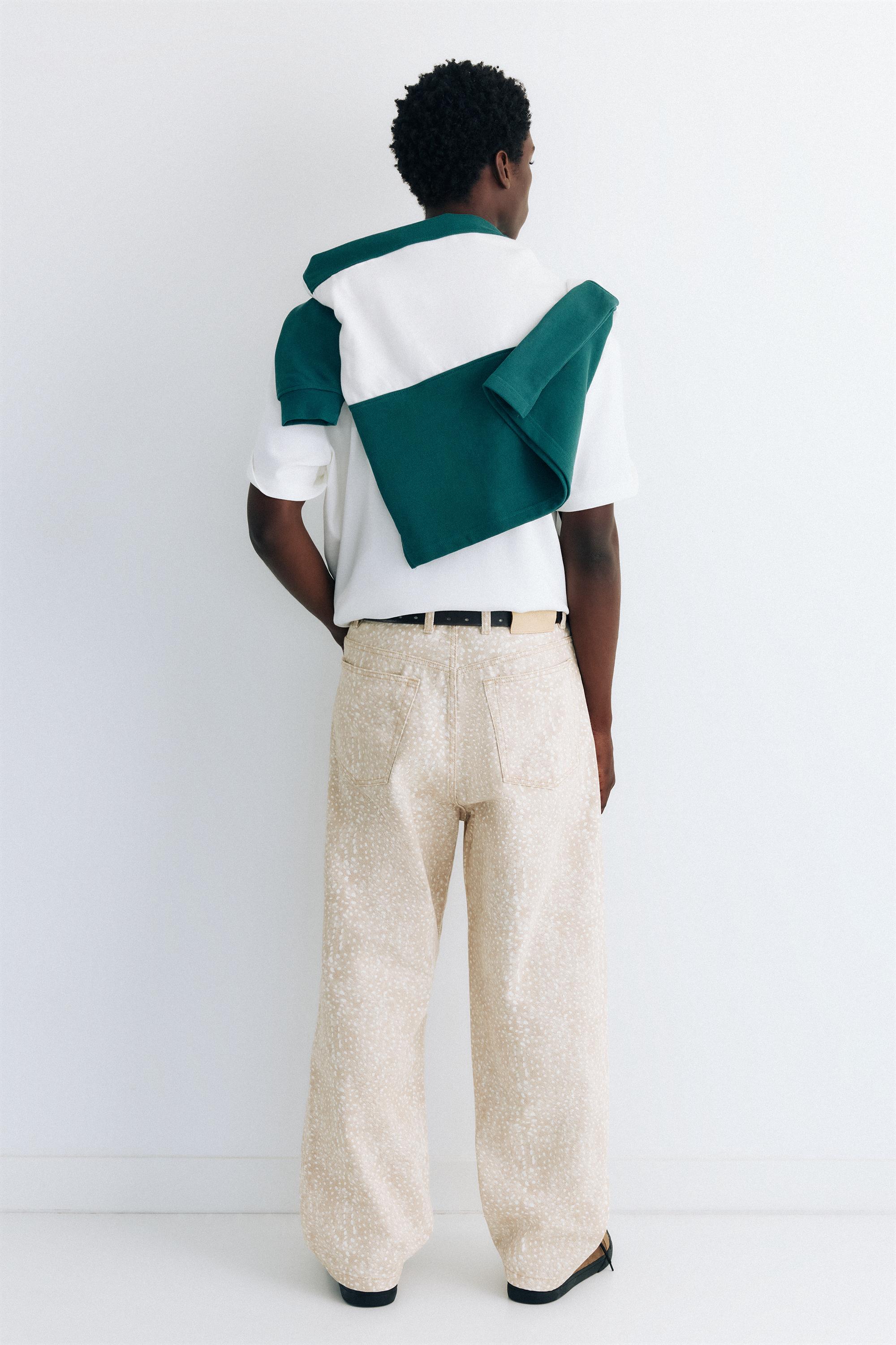 Animal print trousers — Beige