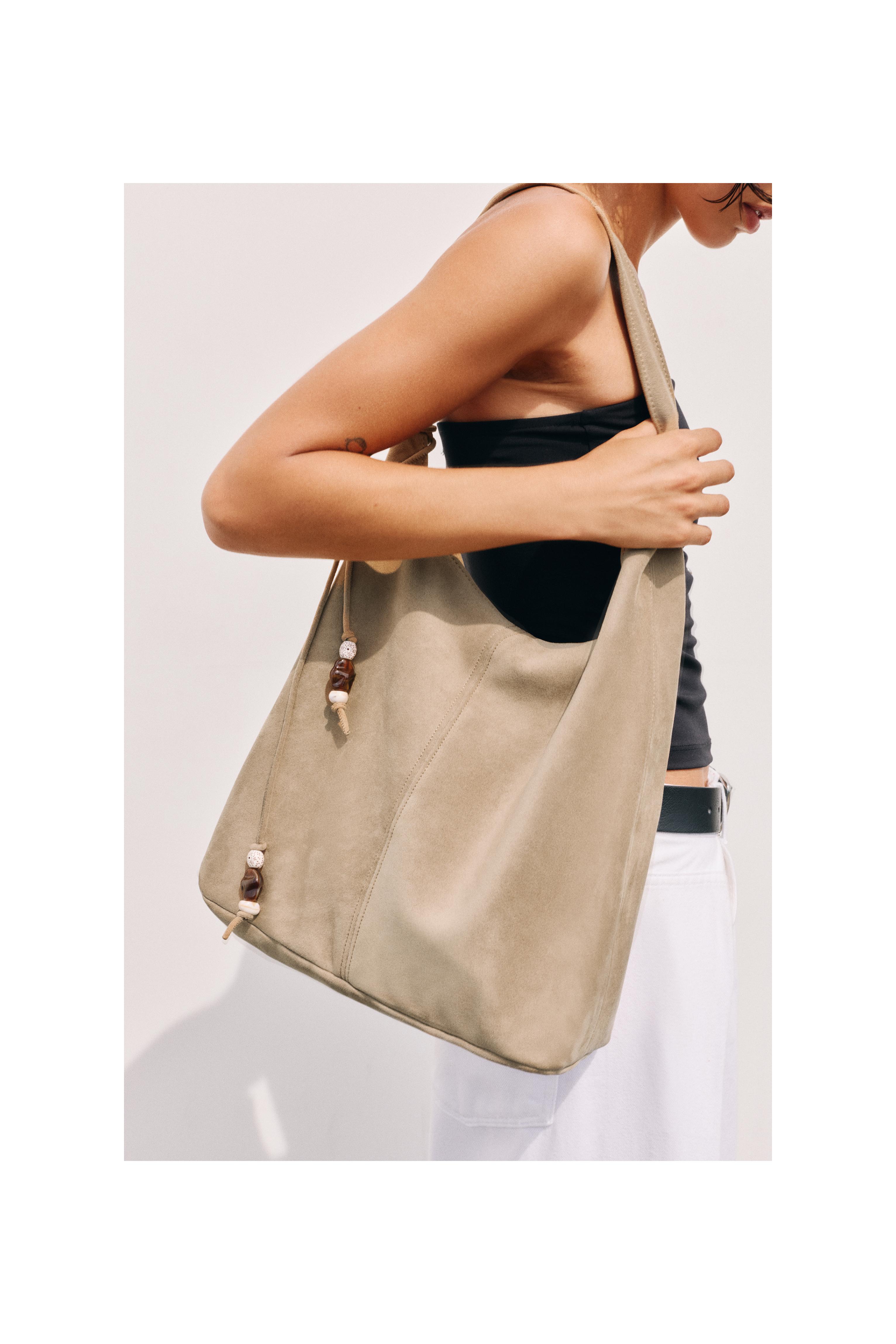Embellished tote bag — Beige